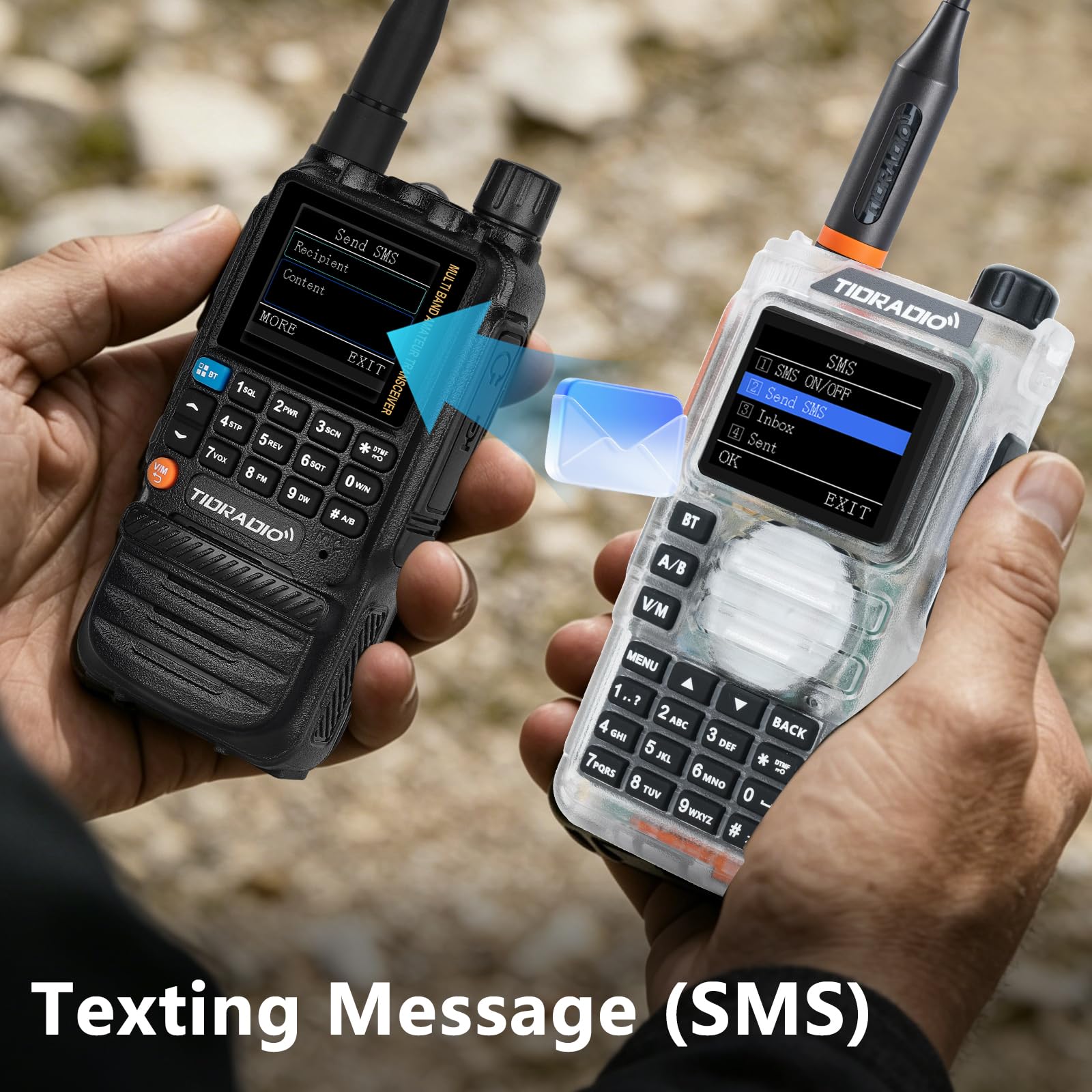 TIDRADIO TD-H9 Walkie Talkie, funkgerät, 10 Watt, GPS, APRS, Spektrumanalyse, SMS, Bluetooth-Programmierung, Web-Upgrade, NOAA, USB-C-Akku, Funkgerät für Erwachsene mit hoher Reichweite –Weiß