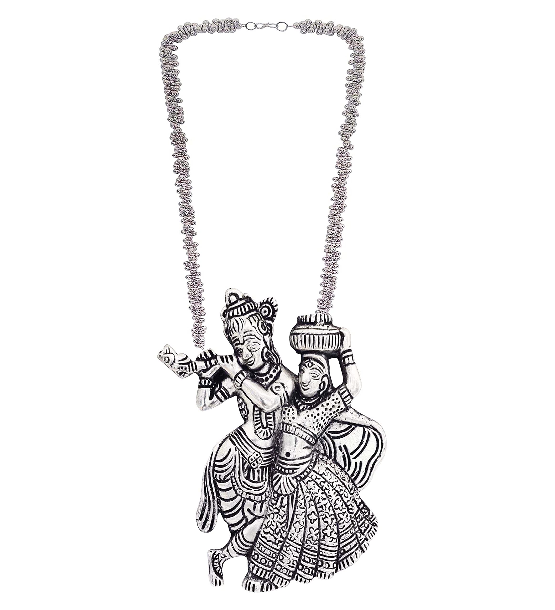 Total Fashion Oxidised Silver Radha Krishna Chain Pendant Necklace for Girls & Women (B08Y5R7DTP) Amazon Price History, Amazon Price Tracker