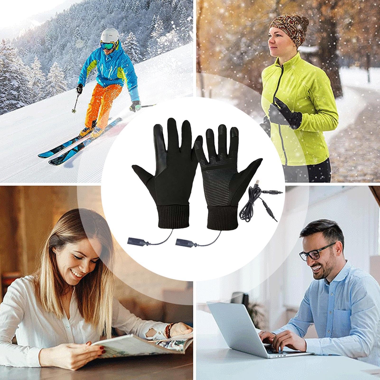 Amazon | 男性用電熱手袋 - 電熱手袋ヒーター付きスキーグローブ