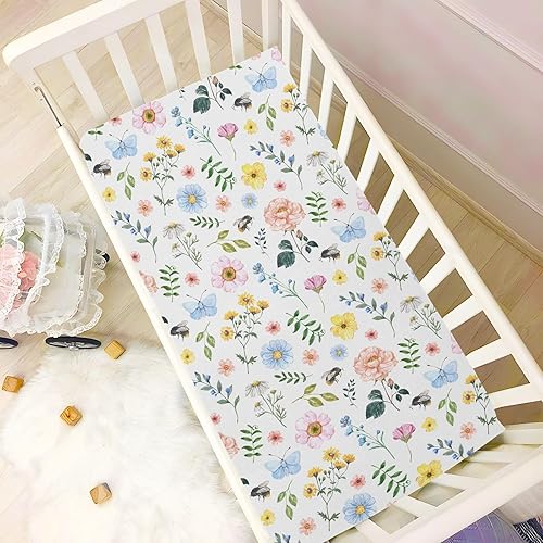 Miniatura 5 de Flower and Animal Crib Sheets - Stretchy Fitted Crib Sheets for Boys Girls, Unisex Cozy Baby Crib Sheet 28 x 52 x 9 Inches