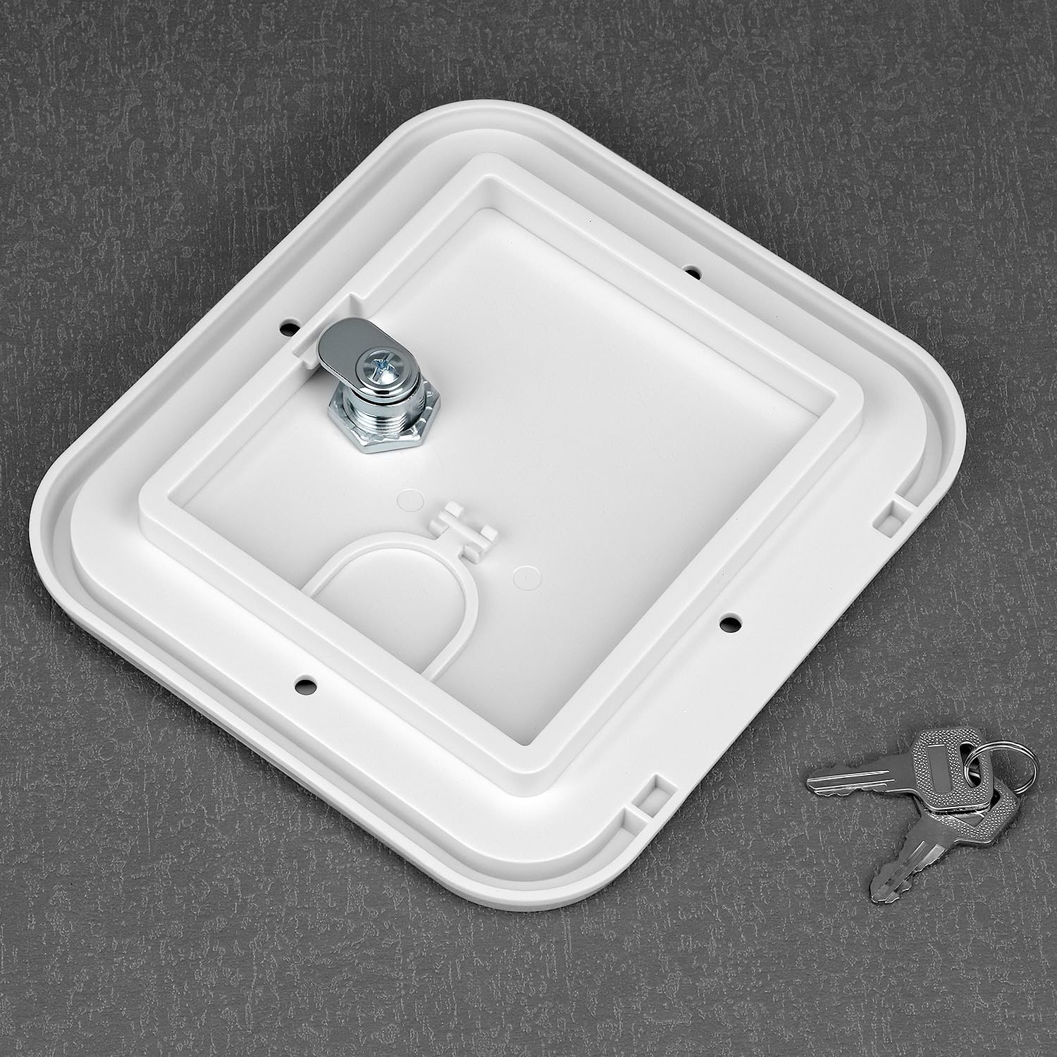 QWORK RV Access Door, ABS RV Electric Cord Trailer Cable Hatch, 5.9" x 6.5" Camper Hose Storage Cover