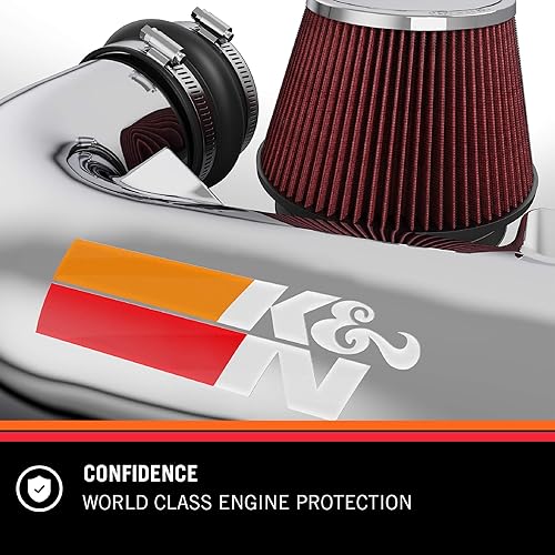 Miniatura 4 de K&N Kit de admisión de aire frío alto rendimiento, aumento de caballos de fuerza compatible con Chevrolet (Camaro) 2014-2015 69-4533TTK