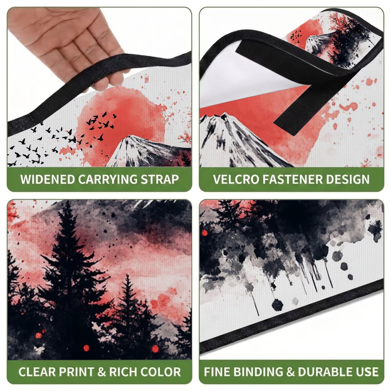 Couverture Pique Nique Grande 200x300cm,Outdoor Couverture Imperméable,Pliable Tapis de Plage Dos en PVC,Picnic Blanket pour Camping Accessoires,Jardin,Parc,Famille - Japon,Montagnes (2) UZ-354