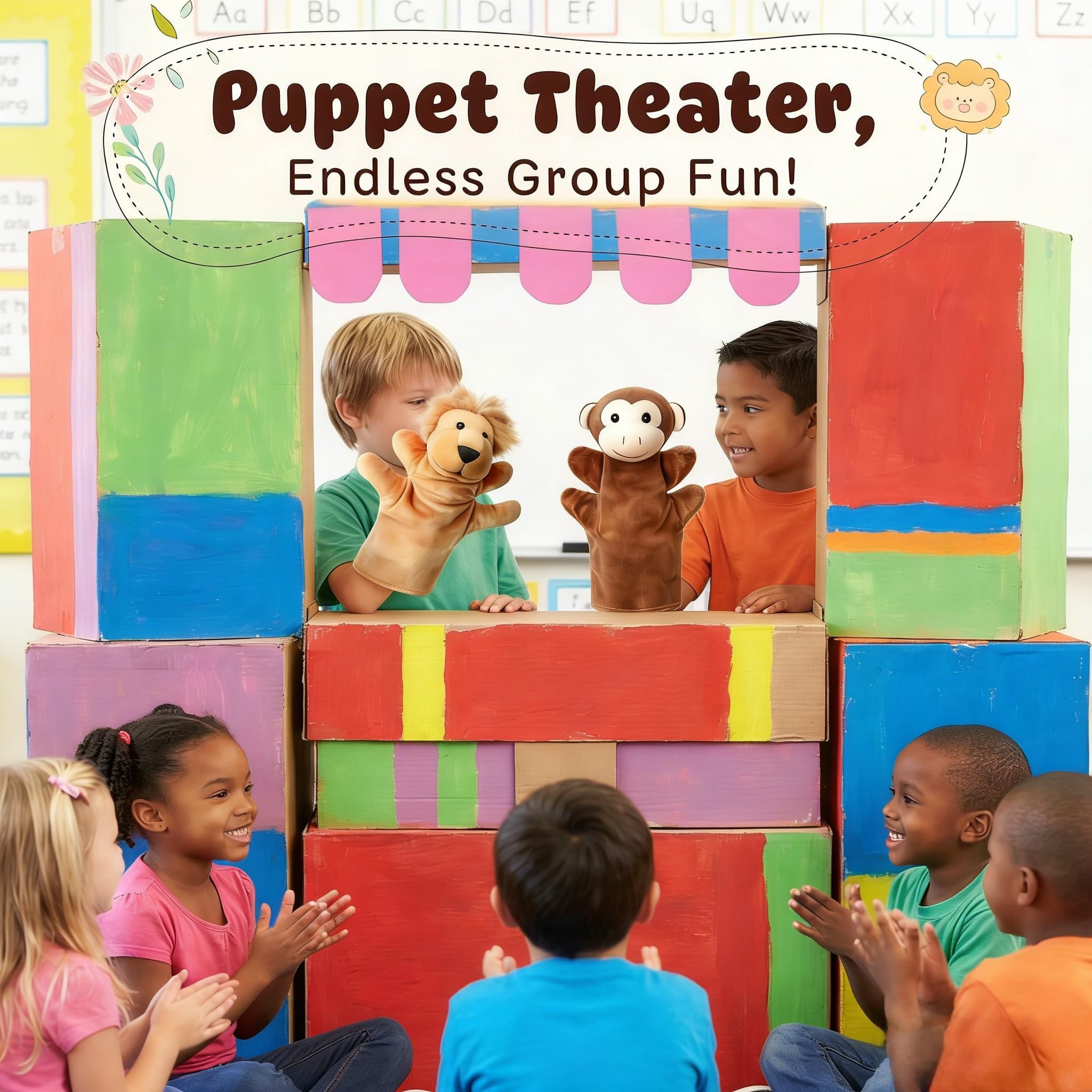 Handpuppen für Kinder, 12-teiliges Plüschpuppen-Set für Kleinkinder, kleine Stofftiere, Plüschtiere, Show-Theater, Abschlussgeschenke, Klassenzimmer, Belohnung, Karnevalspreise für Mädchen und Jungen