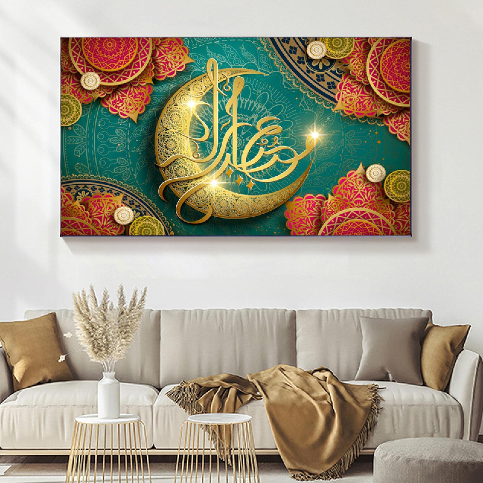 Affiches islamiques vertes sur toile moderne pour mur sans décoration - 8