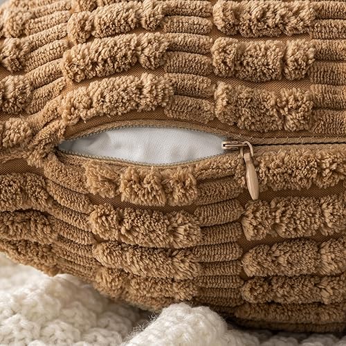 Vista 337 de MIULEE Pack of 2 Orange Corduroy Decorative Pillow Covers 20x20 Inch Soft Boho Striped Throw Pillow Covers Modern Farmhouse Home Decor for Halloween
