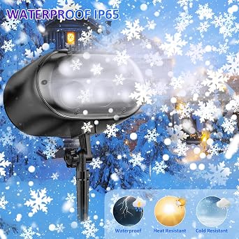 Christmas Projector Lights Outdoor - Upgrade Falling Vivid Snowflake [Energy Class F]
