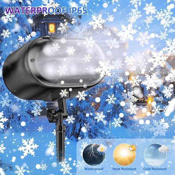 Christmas Projector Lights Outdoor - Upgrade Falling Vivid Snowflake [Energy Class F]