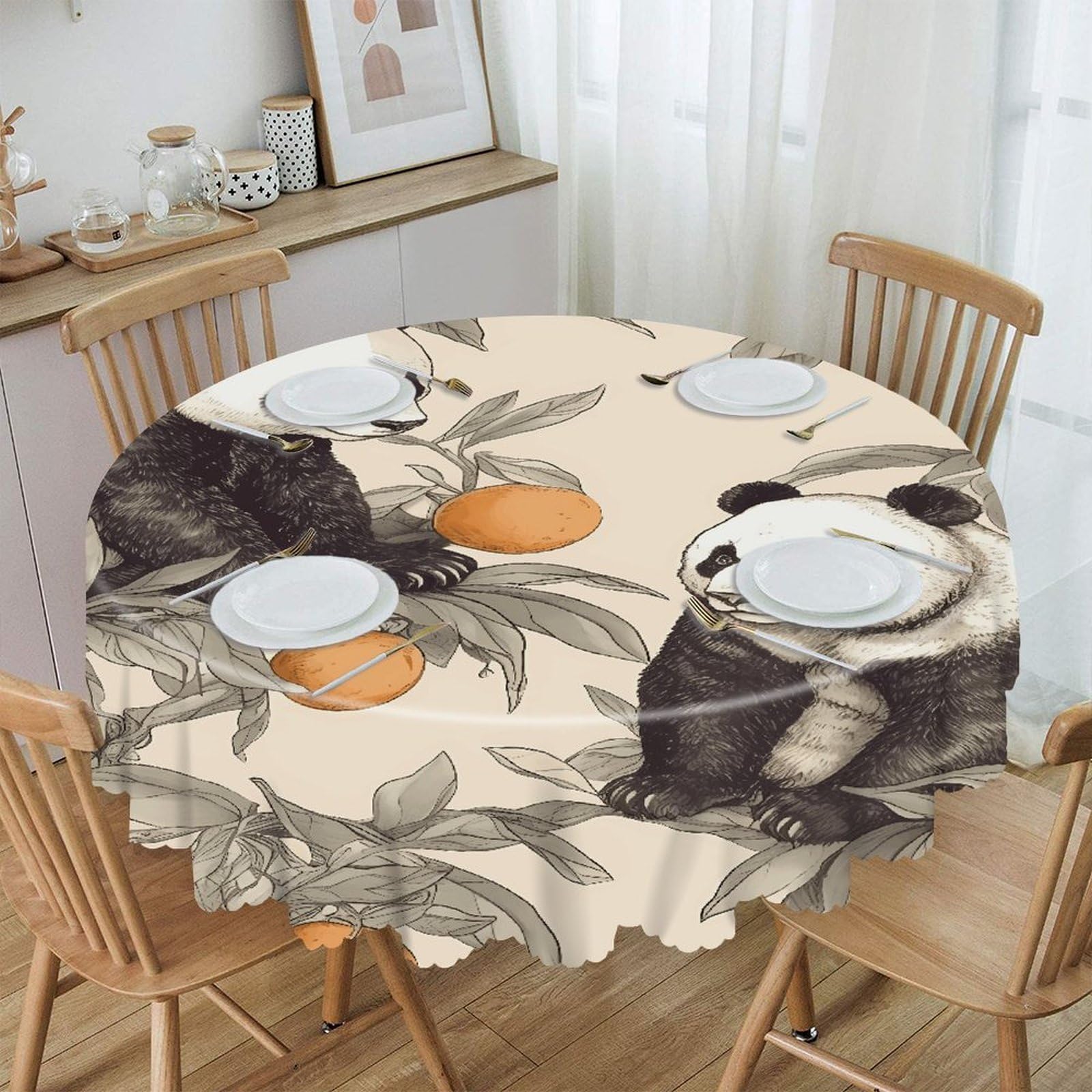 VstaDank - 60 inch round tablecloth easy clean round thick decorative polyester tablecloth for dining kitchen party farmhouse outdoor