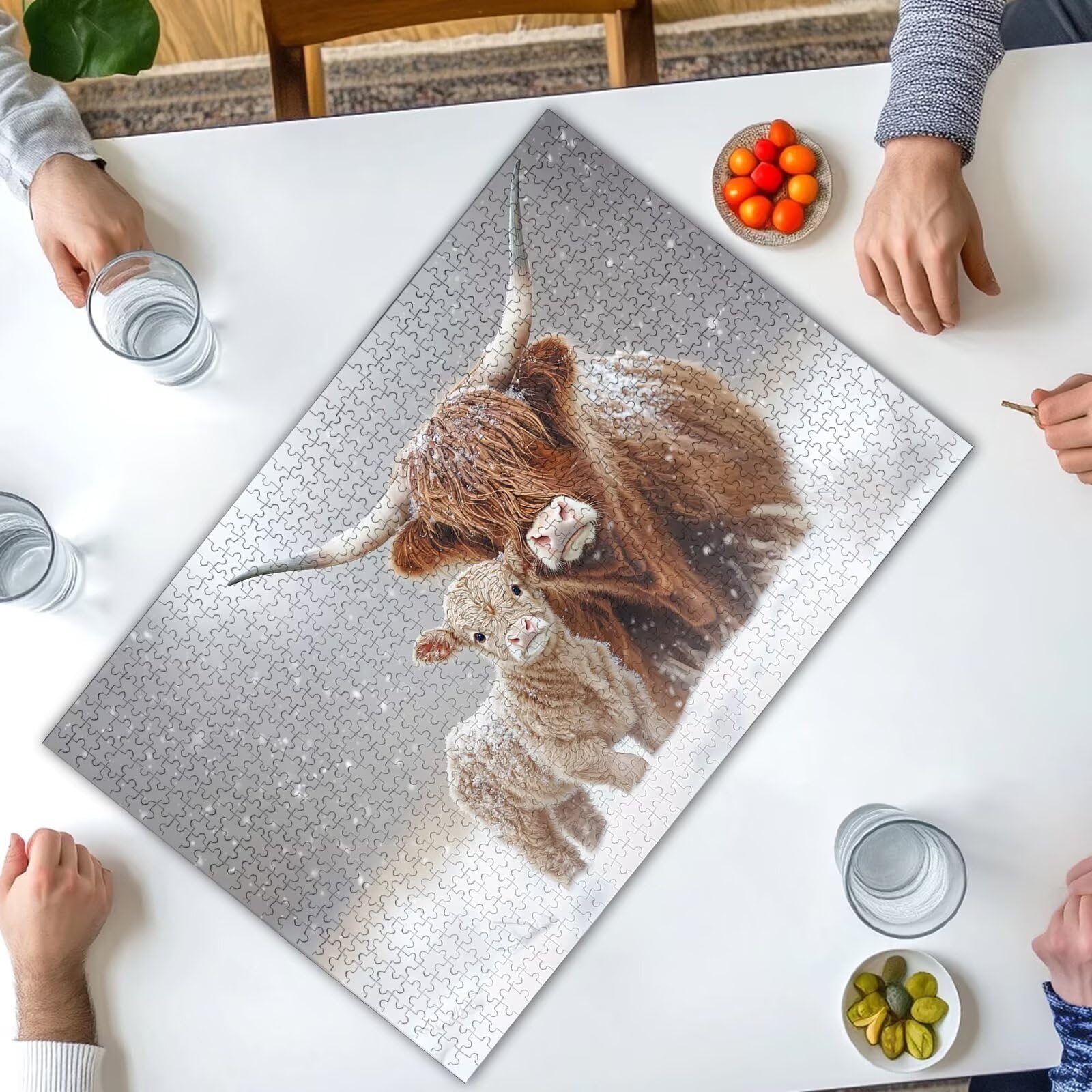 Puzzle 1500 Piezas, Puzzle Animal con Caja para Adultos, DIY Highland Cow Rompecabezas Madera para Adultos, 1500 Piezas Rompecabezas Desafiante, para Decoracion Hogar, Regalo Mujer/Hombres, -2444