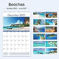 Vista 2 de SUNEE Calendario de pared 2026 extragrande de 17 x 27 pulgadas, 21 meses de octubre de 2025 a junio de 2027, calendario mensual vertical extragrande