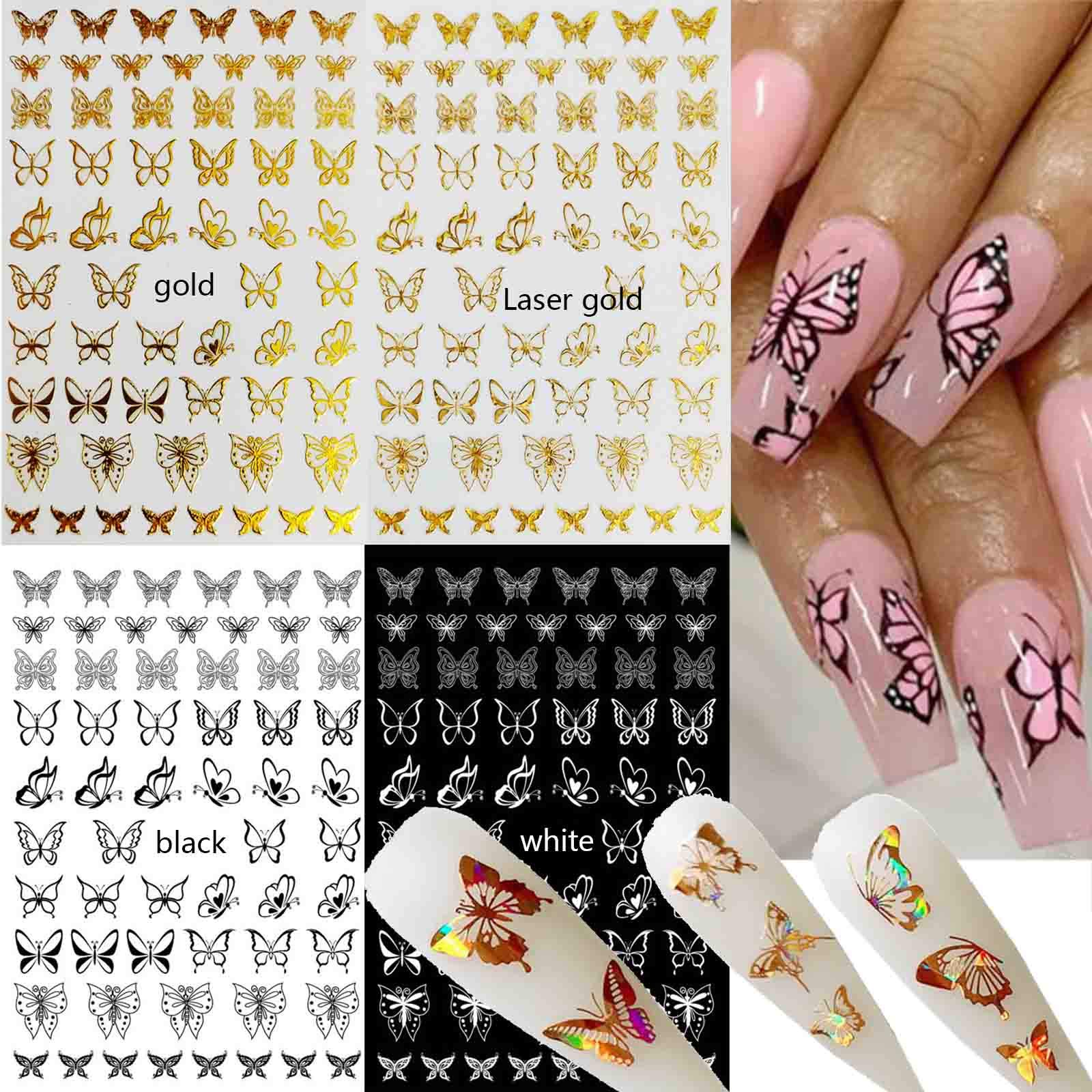 Stickers Autocollants Nail Art - Papillons Et Libellules - Multicolore - Neuf