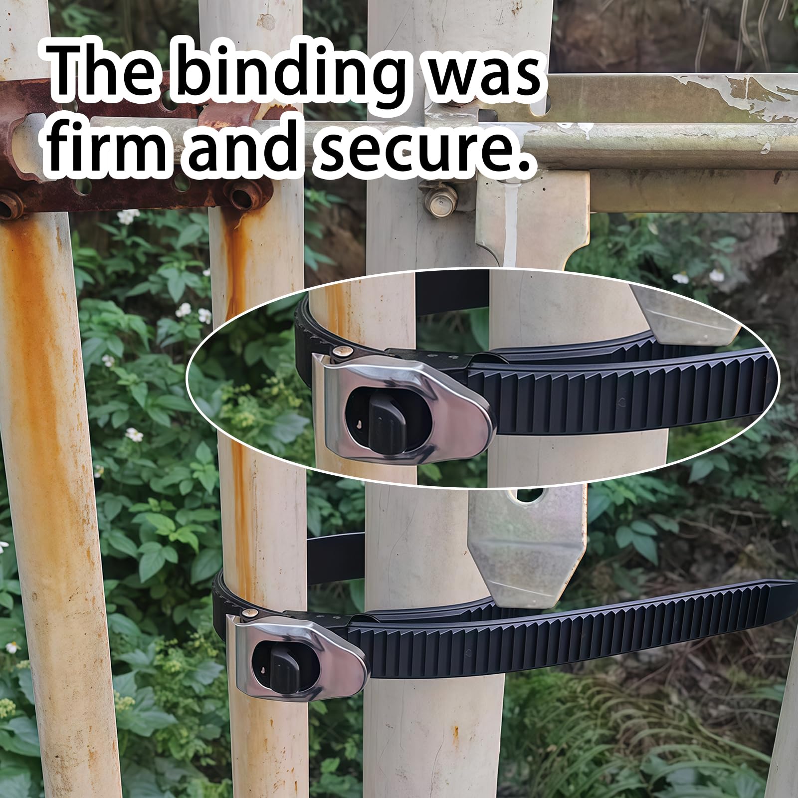12/20 Inch Heavy-Duty Stainless Steel Grip Lock Straps – Reusable Ratchet Zip Ties for Outdoor Fencing, Poles, Gates, Pipes, and Heavy-Duty Securing Tasks(3pcs,20IN)