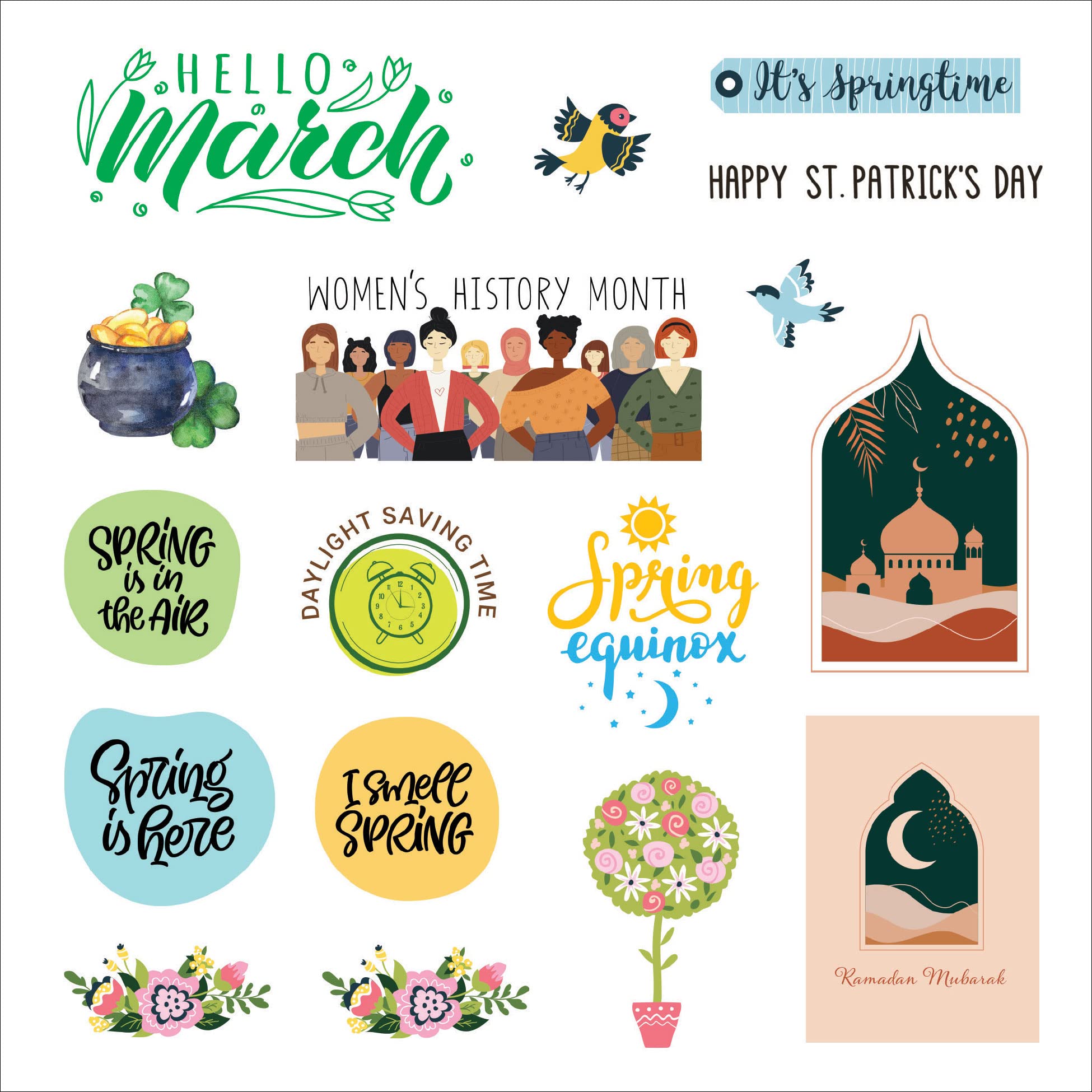 A Year in Stickers: Fun Pictures and Words to Highlight Celebrations