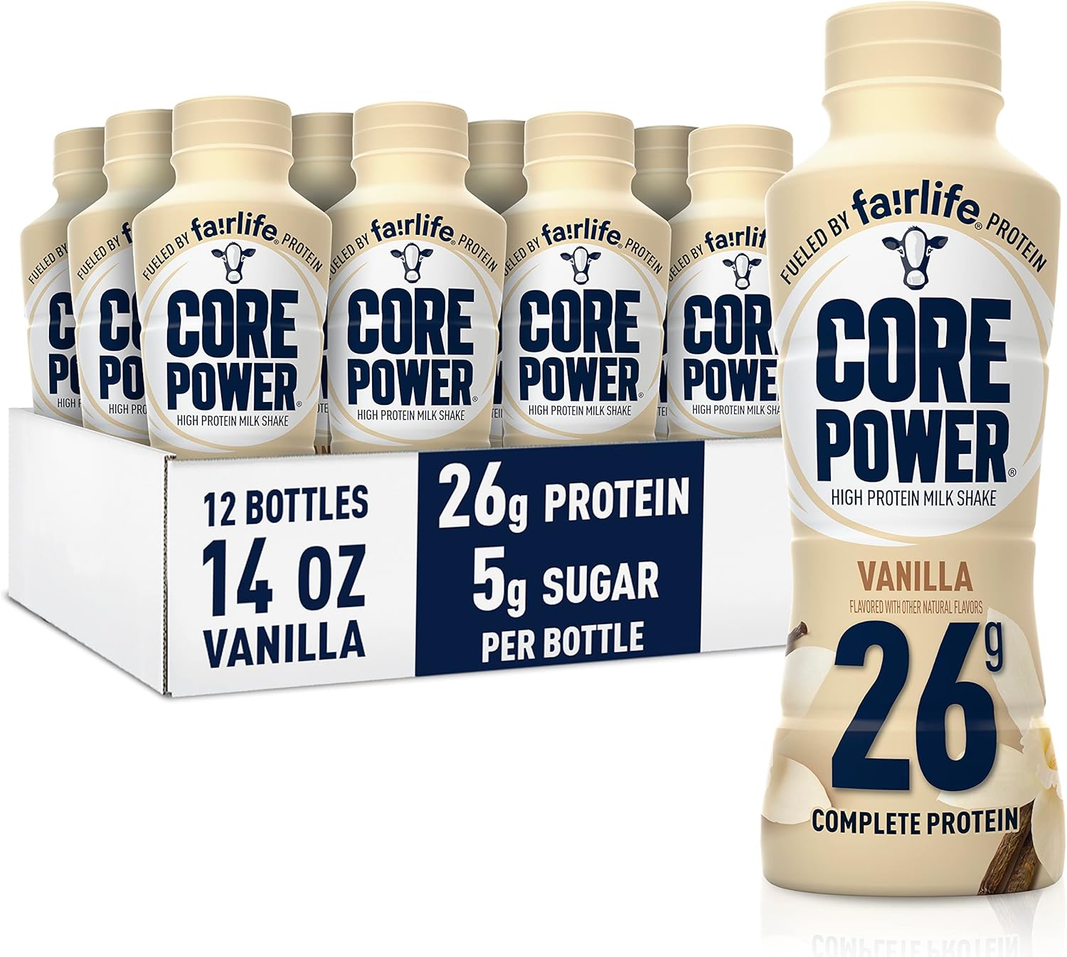 Core Power Protein Shake, Vanilla, 26g Bottle,...