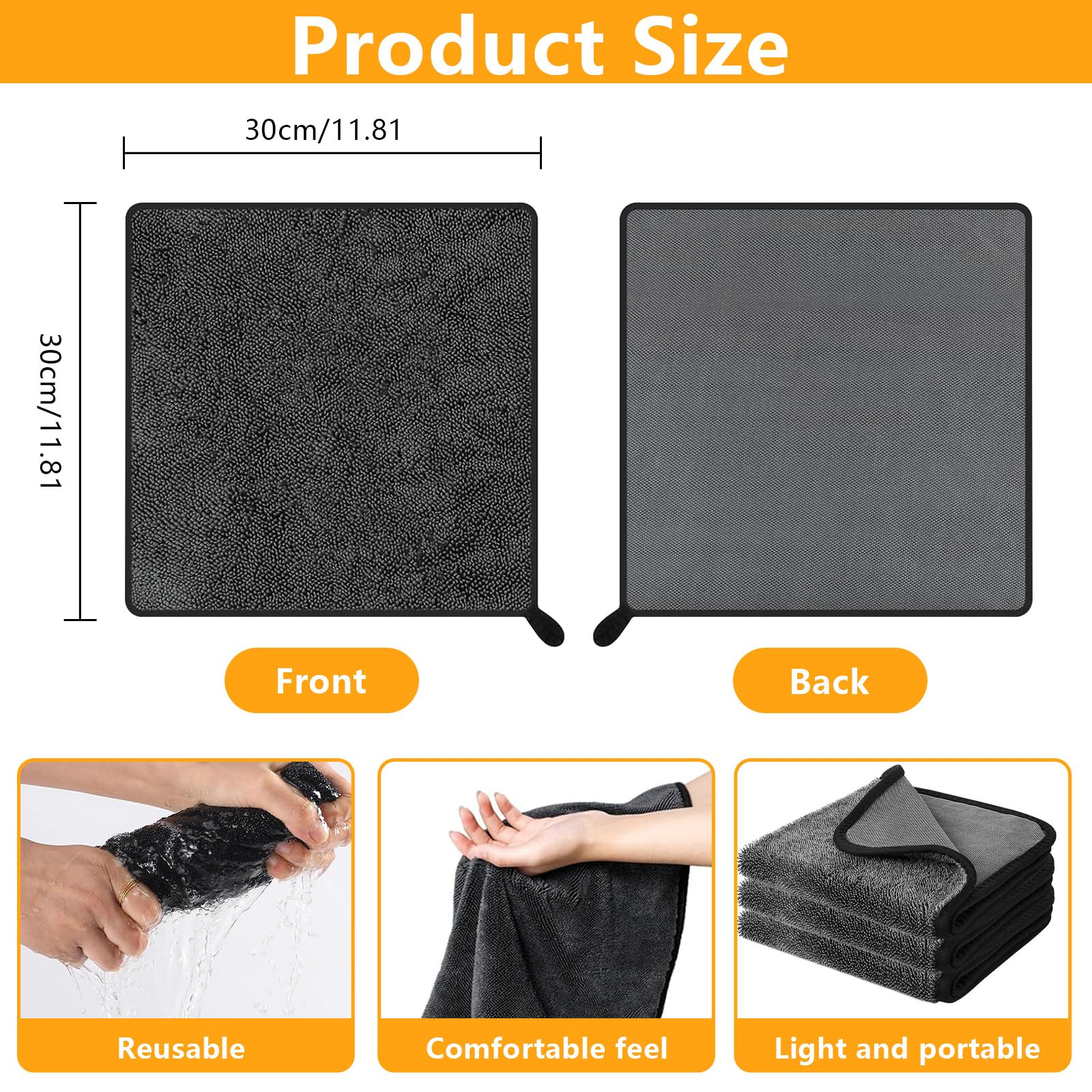 Chiffon Microfibre Voiture SmartWax Miracle Dryer - Serviette Microfibre Séchage Voiture Sans Rayures