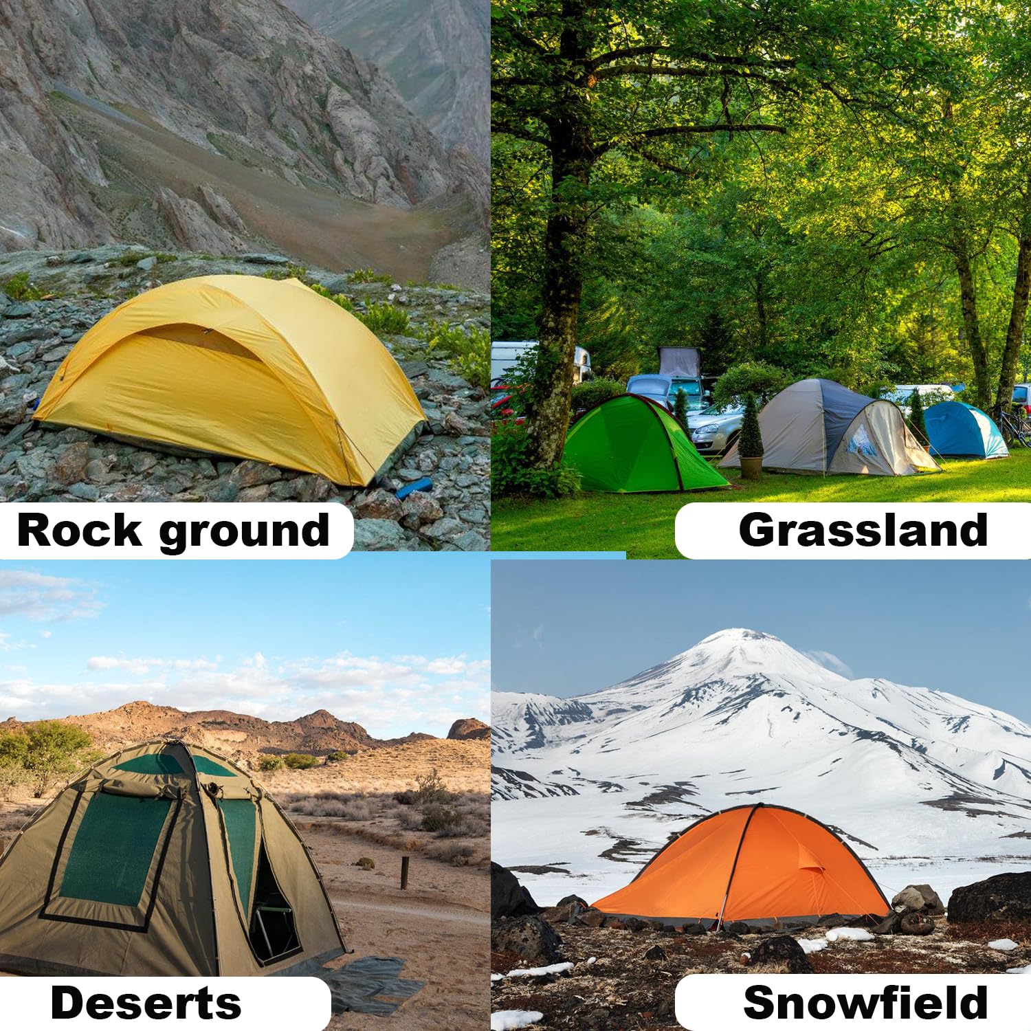 16 picchetti per tenda, resistenti da 40,6 cm, con custodia, diametro 0,9 cm, pali in acciaio forgiato per tenda utilizzati su rocce, prati, campi di neve (16 pali da 40,6 cm)