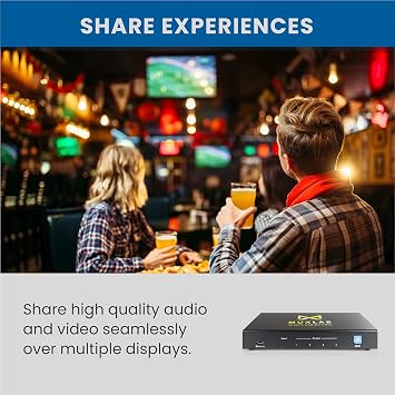 MuxLab 1x4 HDMI Splitter | 1 in 4 Out| 4K@60HZ | 4:4:4 | HDR | HDMI 2.0 | HDCP 2.2 | TrueHD | DTS:X | Use with 4K HDR Monitor for boardroom, Auditorium, Gaming, Digital Signage