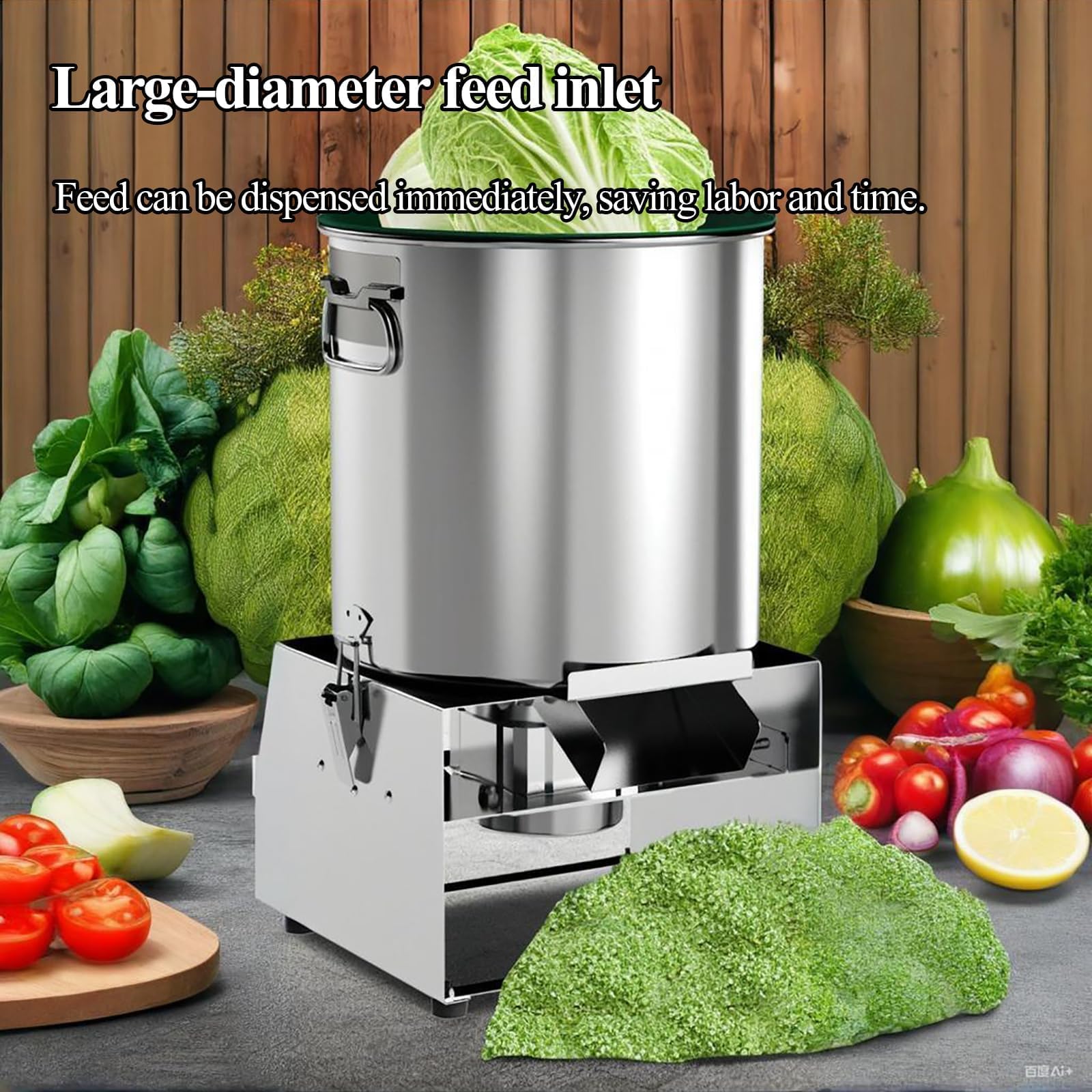 Picadora de verduras, trituradora de acero inoxidable resistente, 1500 W, 3000 R/min, ideal para procesamiento de alimentos de cocina y aves de corral