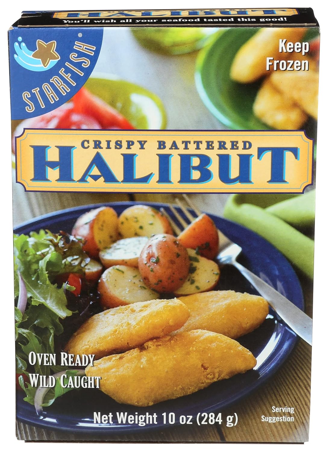 Starfish Crispy Battered Halibut 10 oz Frozen | Sustainable Crispy Seafood from Whole Foods