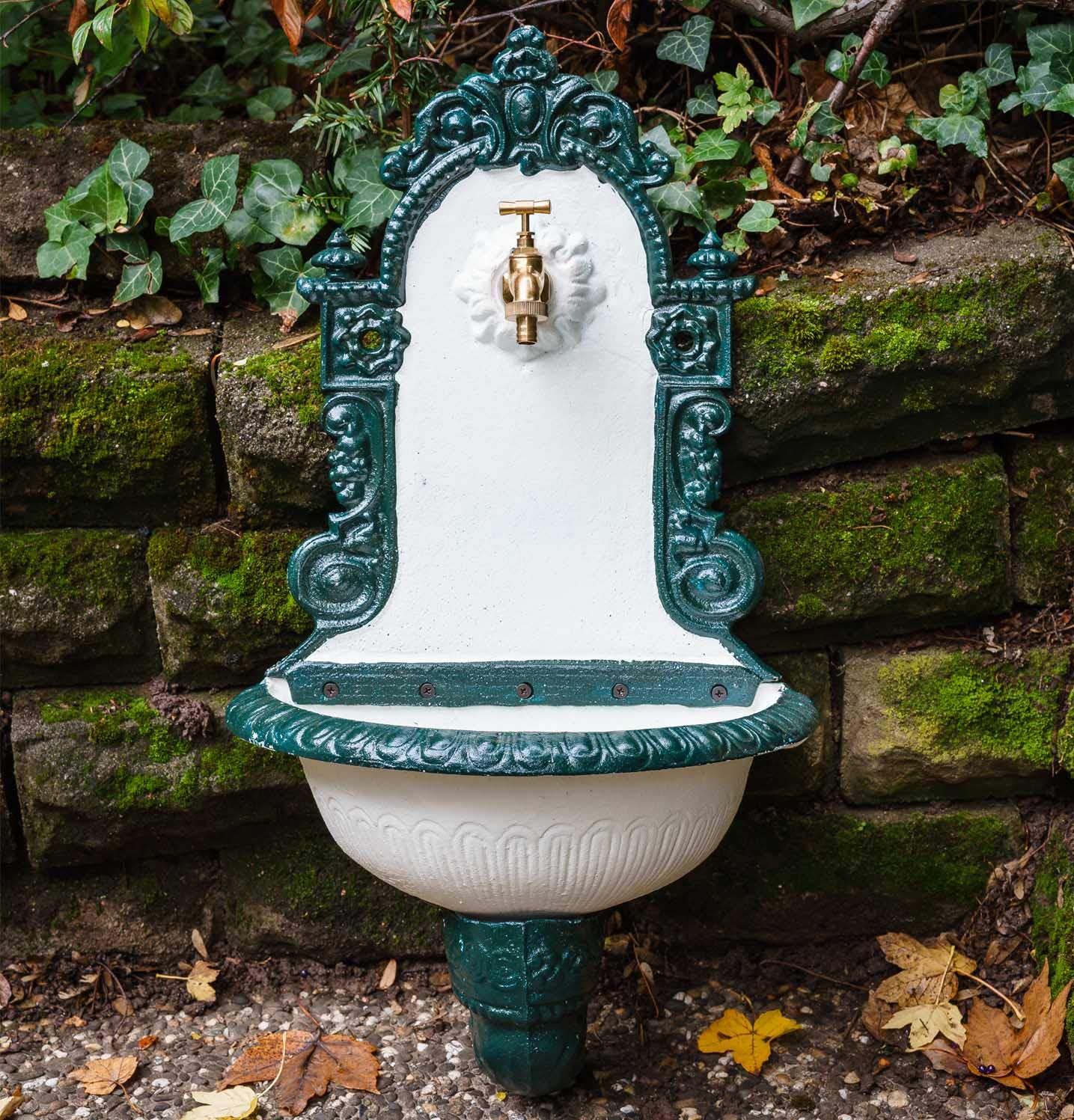 Waschbecken Wandbrunnen Garten Eisen im Antik-Stil Brunnen 80cm