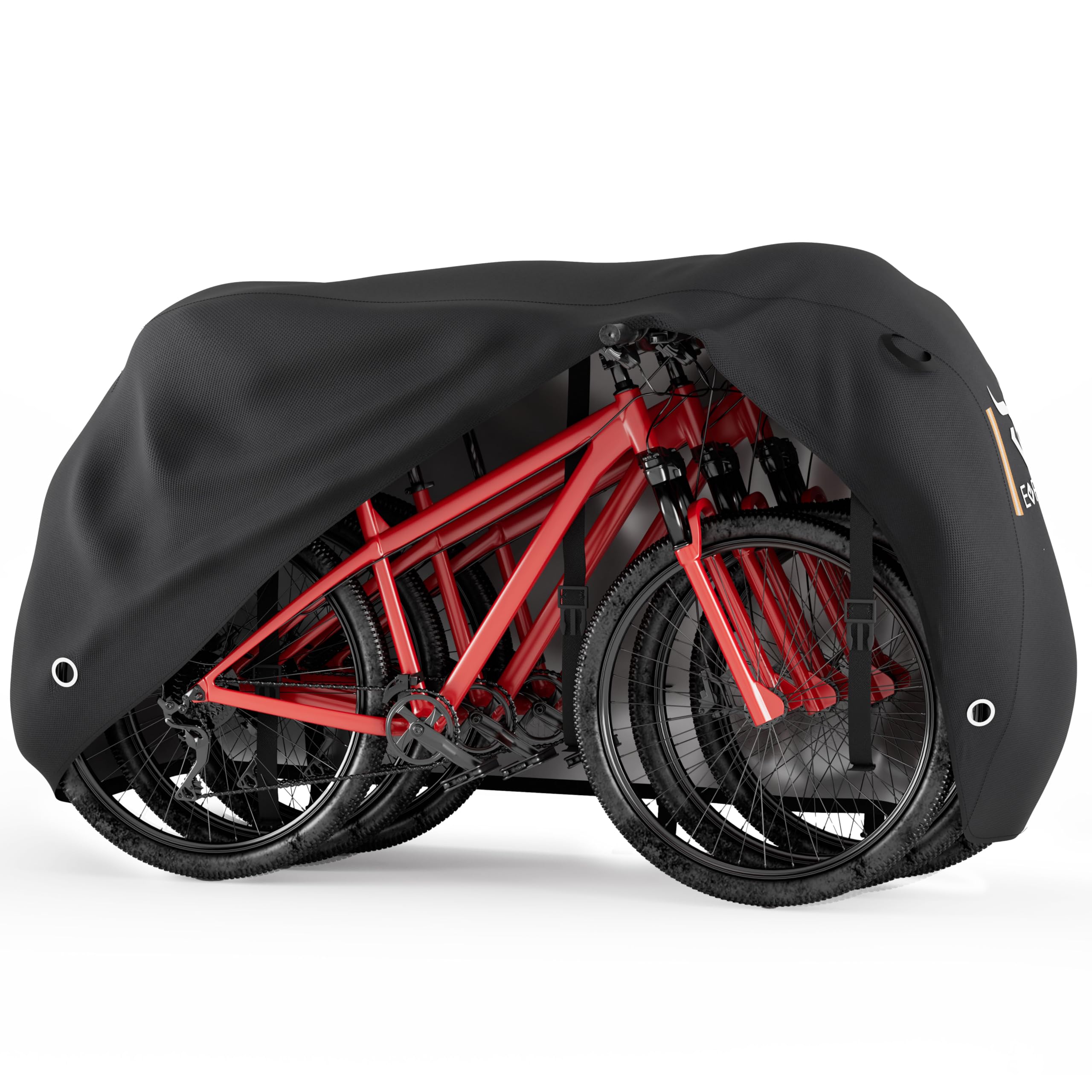 EVRBUL Funda para bicicleta para 2-3 bicicletas, 221 x 119 x 119 cm, resistente al agua, con apertura de candado, 420D, tejido fuerte, lluvia, sol, cortavientos, bicicleta de montaña, bicicleta de