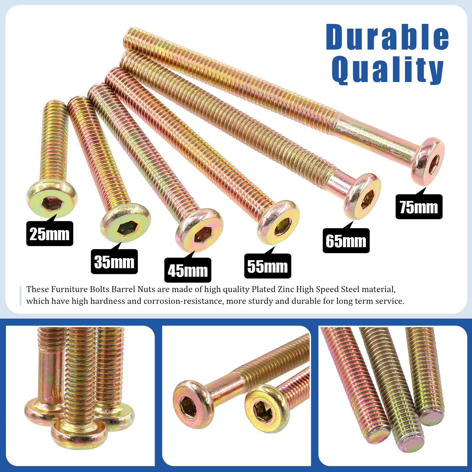 Glarks 138Pcs M6 Baby Bed Crib Screws Hardware Replacement Kit - Image 4