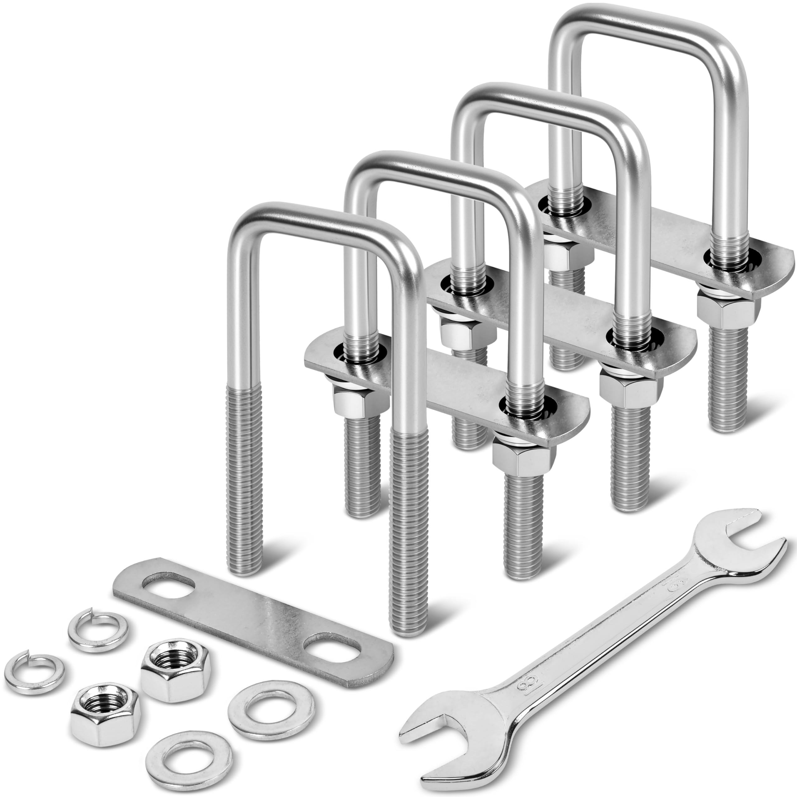 M12 Stainless Steel U-Bolts - 4 Sets Kit -8