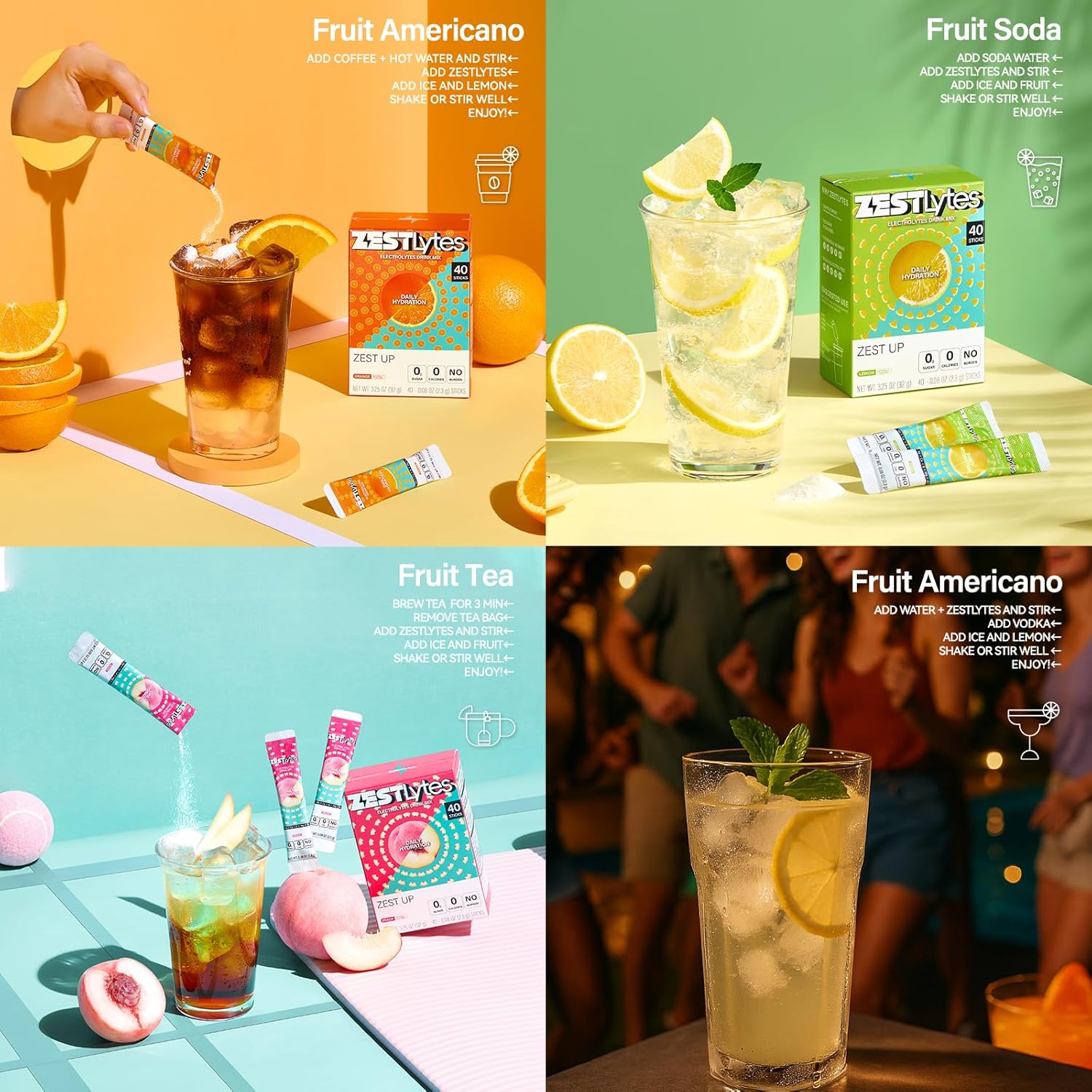 Sugar Free & 0 Calorie Electrolyte Hydration Packets, 40 Sticks Lightly Sweet & Salty Grapefruit Electrolyte Powder Drink Mix, Daily Liquid Hydration IV Flavors | 5 Vitamins | 5 Electrolytes - Image 7