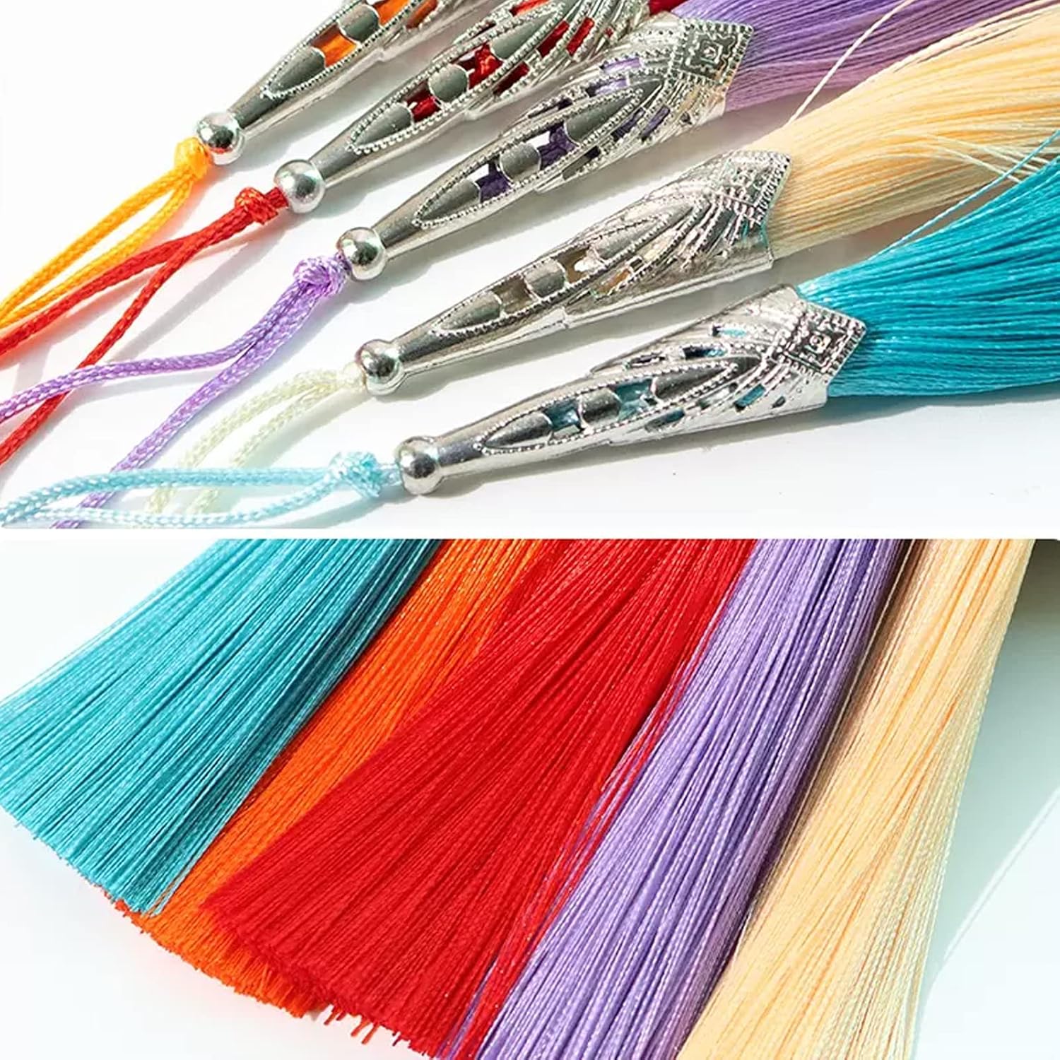 Tassels Chinese Sword Tassel, Tiny Tassels,Bookmark Tassels Mini Craft Tassels with Loops for Handmade DIY Crafts Sewing,Blue(Green)