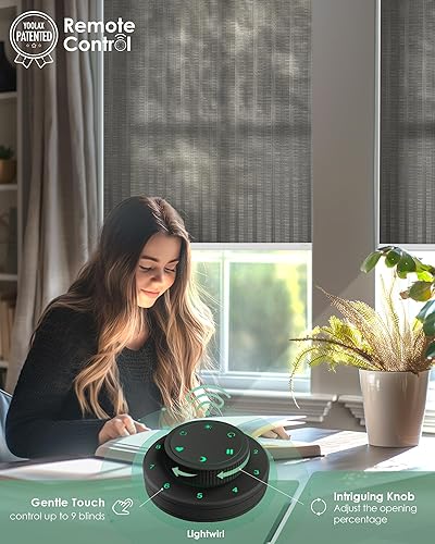 Miniatura 2 de Yoolax Persianas motorizadas con control remoto, persianas inteligentes de filtrado de luz compatibles con Alexa Google Home, persianas automáticas