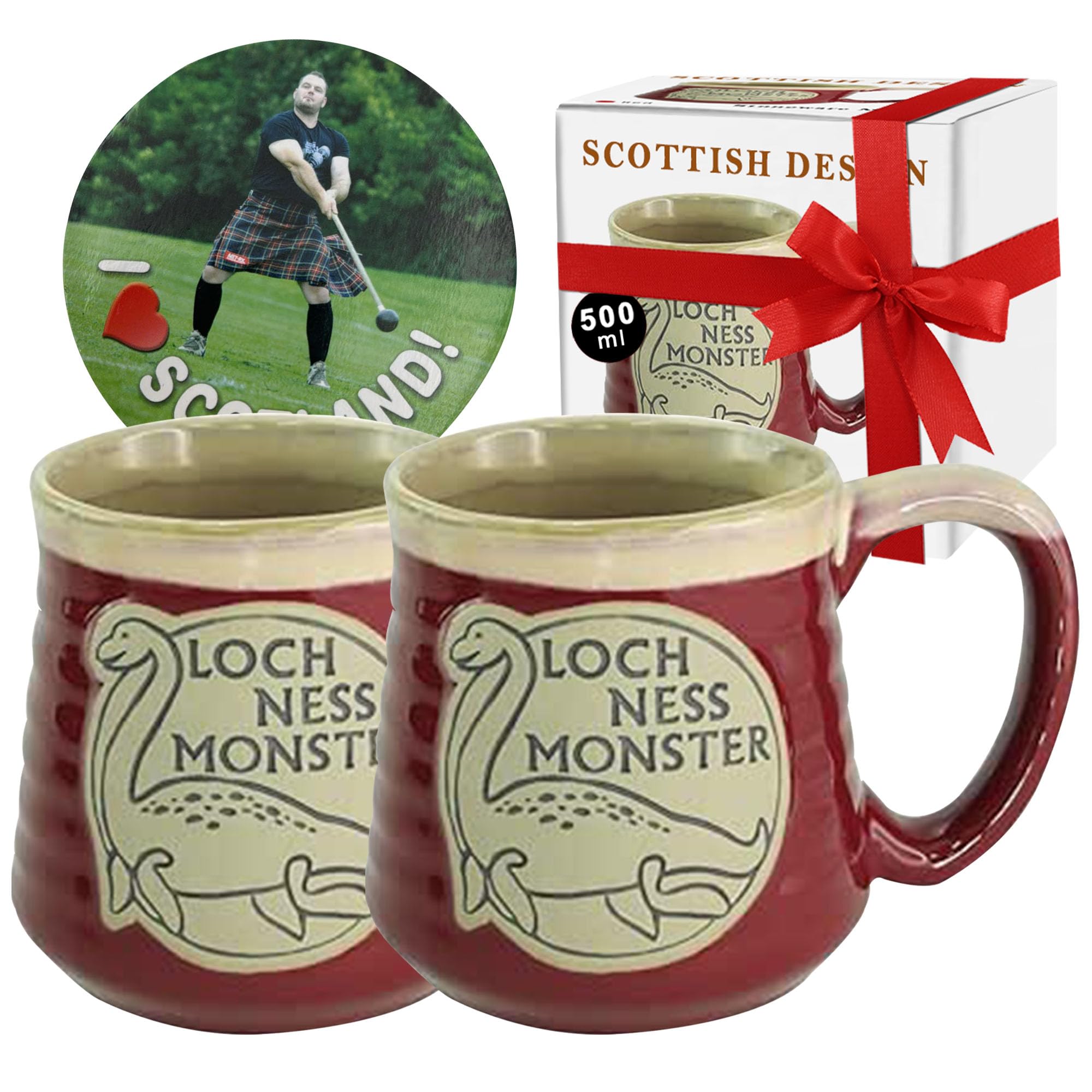 Coffret cadeau de Noël et Nouvel An : tasses Monster Nessie gaufrées