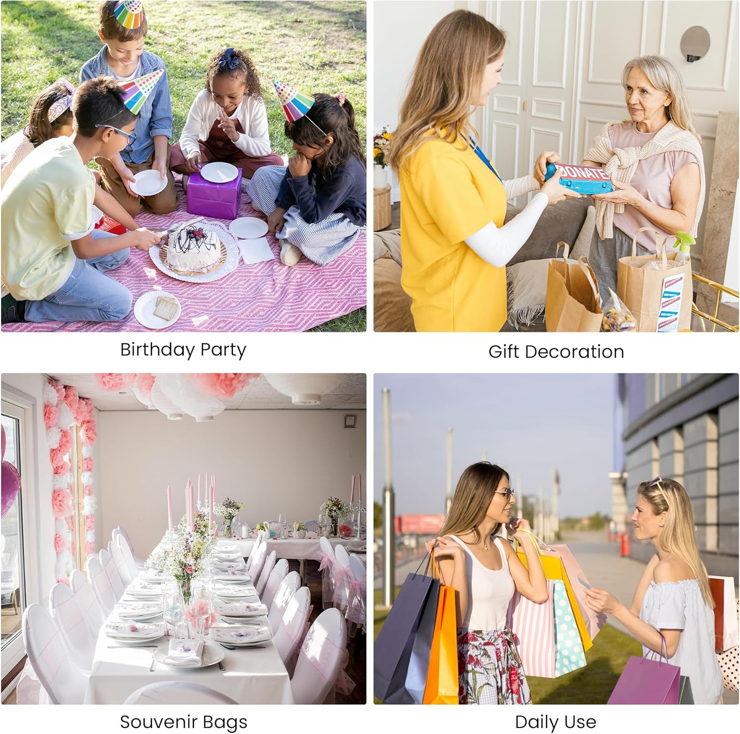 huichuan Multicolor Small Birthday Gift Bags with Funny Gift Design, 12 Pcs Lightweight Birthday Bags for Party & Favor Wrapping (8x3.9x8 Inches, 6 Colors) - Image 6