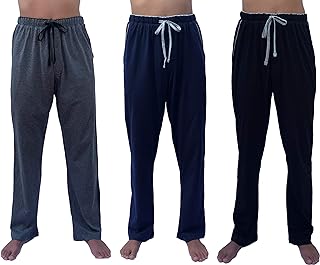 3 Saver Pack-100% Cotton Jersey Knit Pajama Pant Pajama Bottoms-Yarn-dye