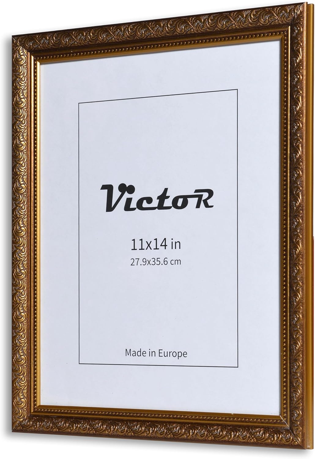 VictoR 11x14 Picture Frame Rubens Brown Gold - Picture Frames 11x14 - with Shutterproof Acrylic Glass - Antique - Brown 11 by 14 - only for hanging