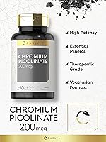 Vista 3 de Carlyle Picolinato de cromo 200mcg 250 tabletas vegetarianas Alta absorción Suplemento sin OMG, sin gluten