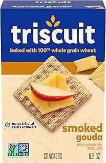 Triscuit Smoked Gouda Whole Grain Wheat Crackers, Lunch Snacks, Snack Crackers, 8.5 oz