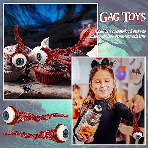 Miniatura 7 de Hanaive 2 piezas de Halloween arrancados globo ocular accesorio de película hecho a mano de calidad realista ojos rasgados recuerdos de fiesta para