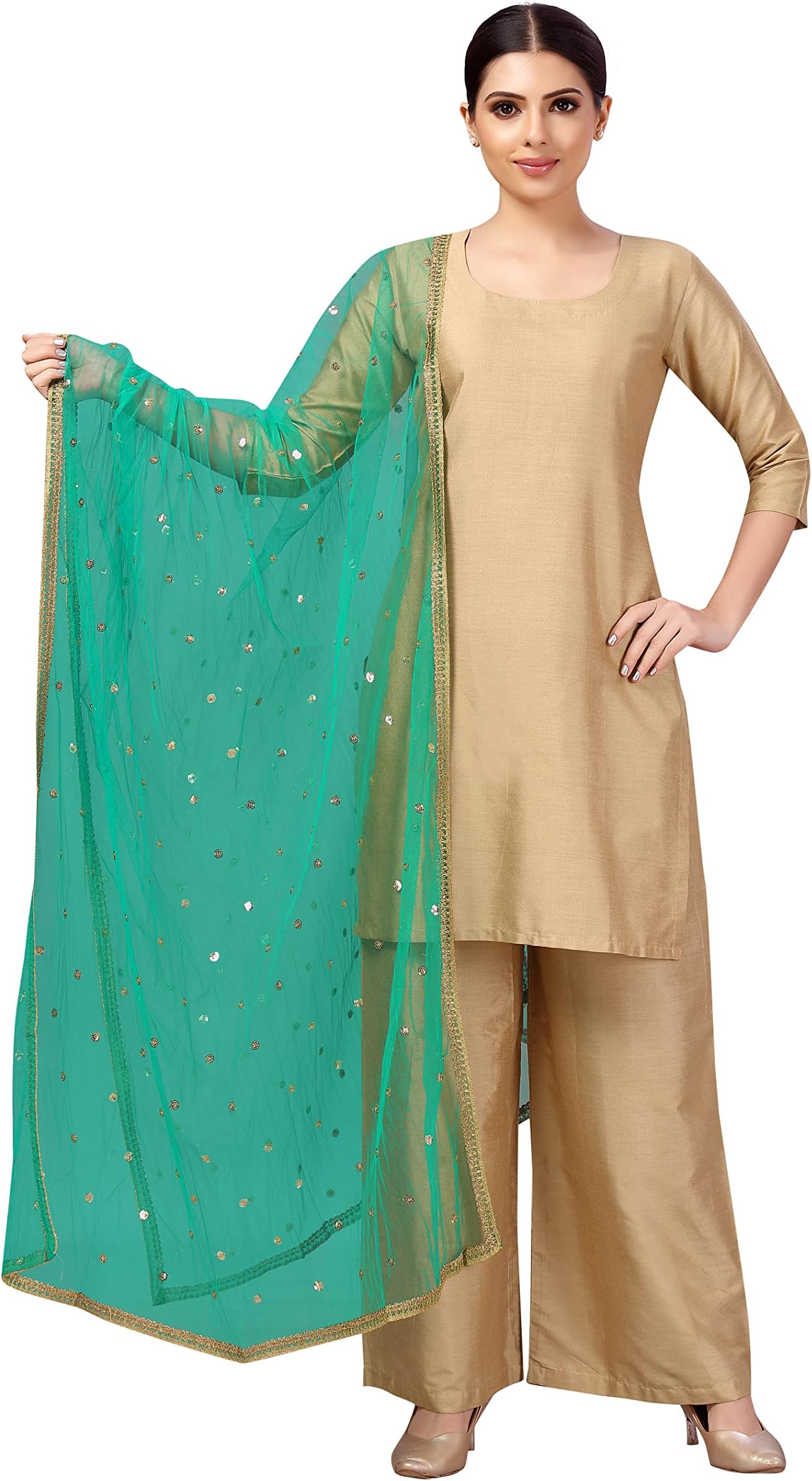 Women's Net sequence Embroidered Full Size Dupatta