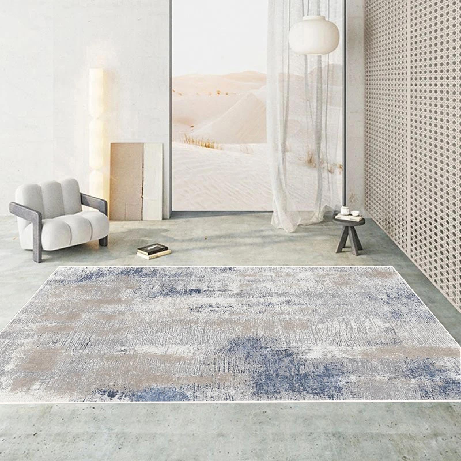 Tapis de salon abstrait facile a nettoyer et lavable non pelucheux