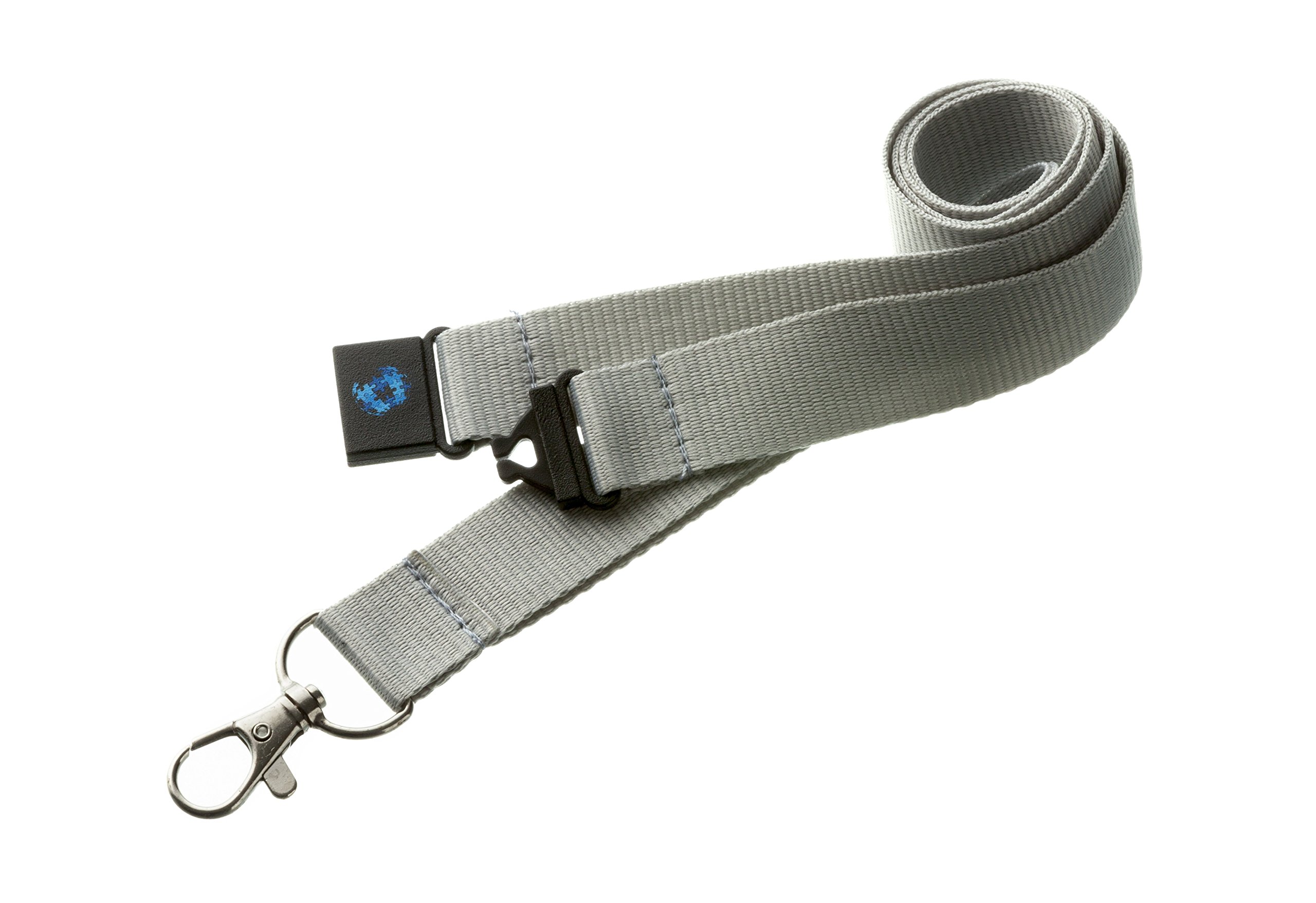 Pac Supplies Global Ltd Grey 20Mm Lanyard With Safety Break Away And Metal Clip (Grey)