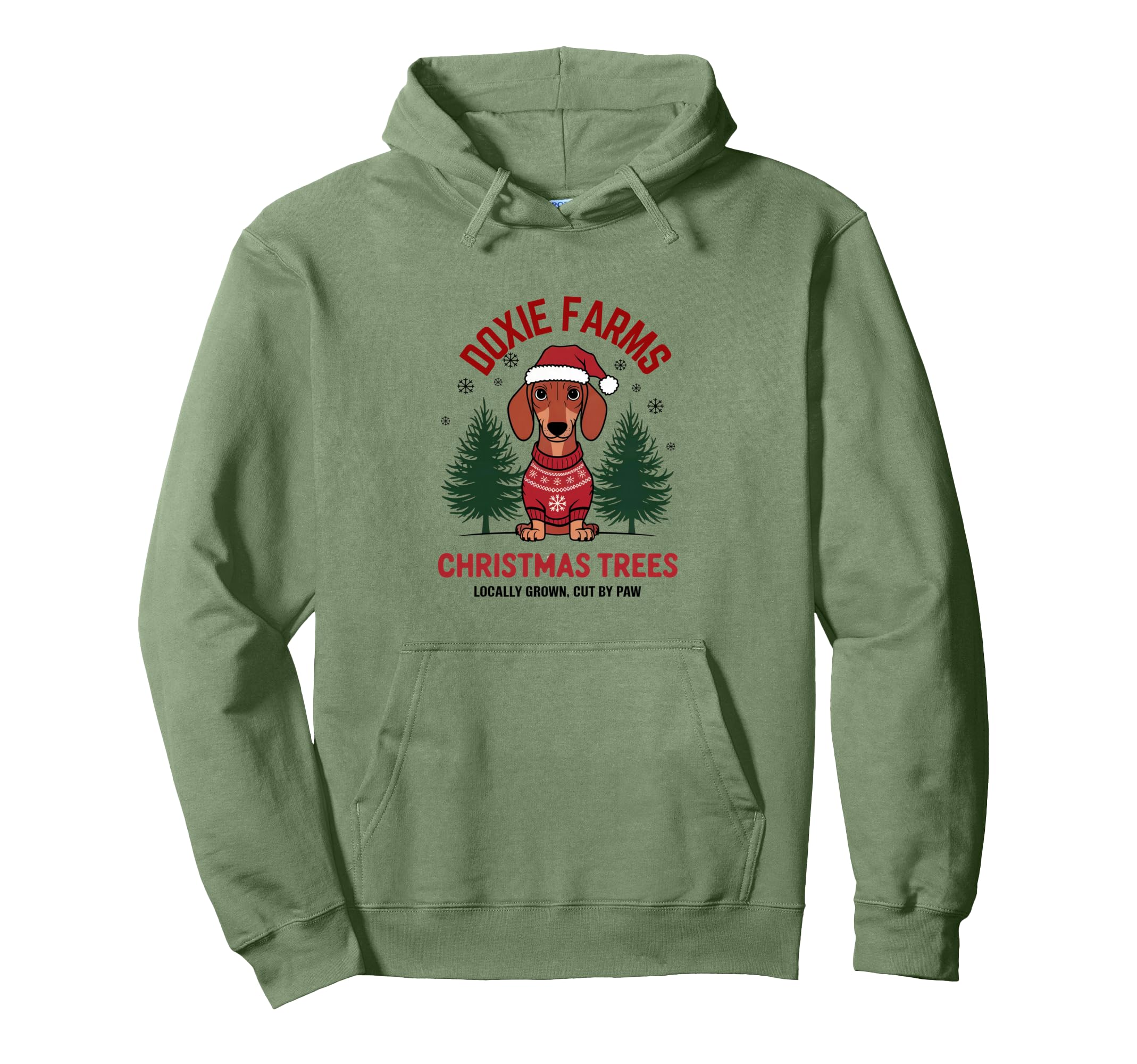 Doxie Farms Dachshund Christmas Trees Wiener Dog Pullover Hoodie