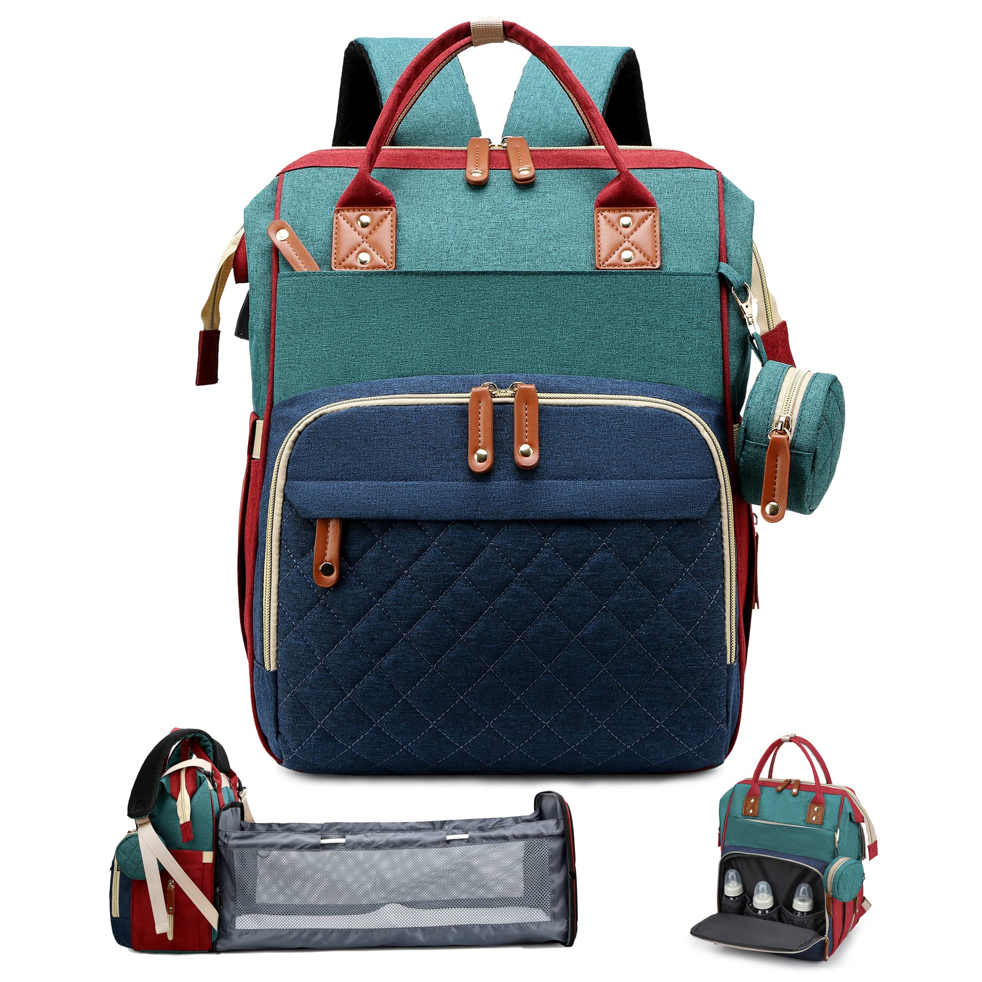 TDOO Multifunctional Mummy Bag, 3 In 1 Diaper Bag Backpack With Changing Station, Waterproof Portable Mom Travel Baby Shower Gifts, Travel Nappy Bag With Stroller Straps & Changing Pad (D), Grey Price - View #11