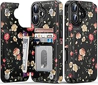 Vista 718 de LETO para iPhone 15 Pro Funda tipo cartera - Tapa tipo folio con patada - Diseños de moda - Tarjetero - Funda protectora para mujeres y niñas - 6.1
