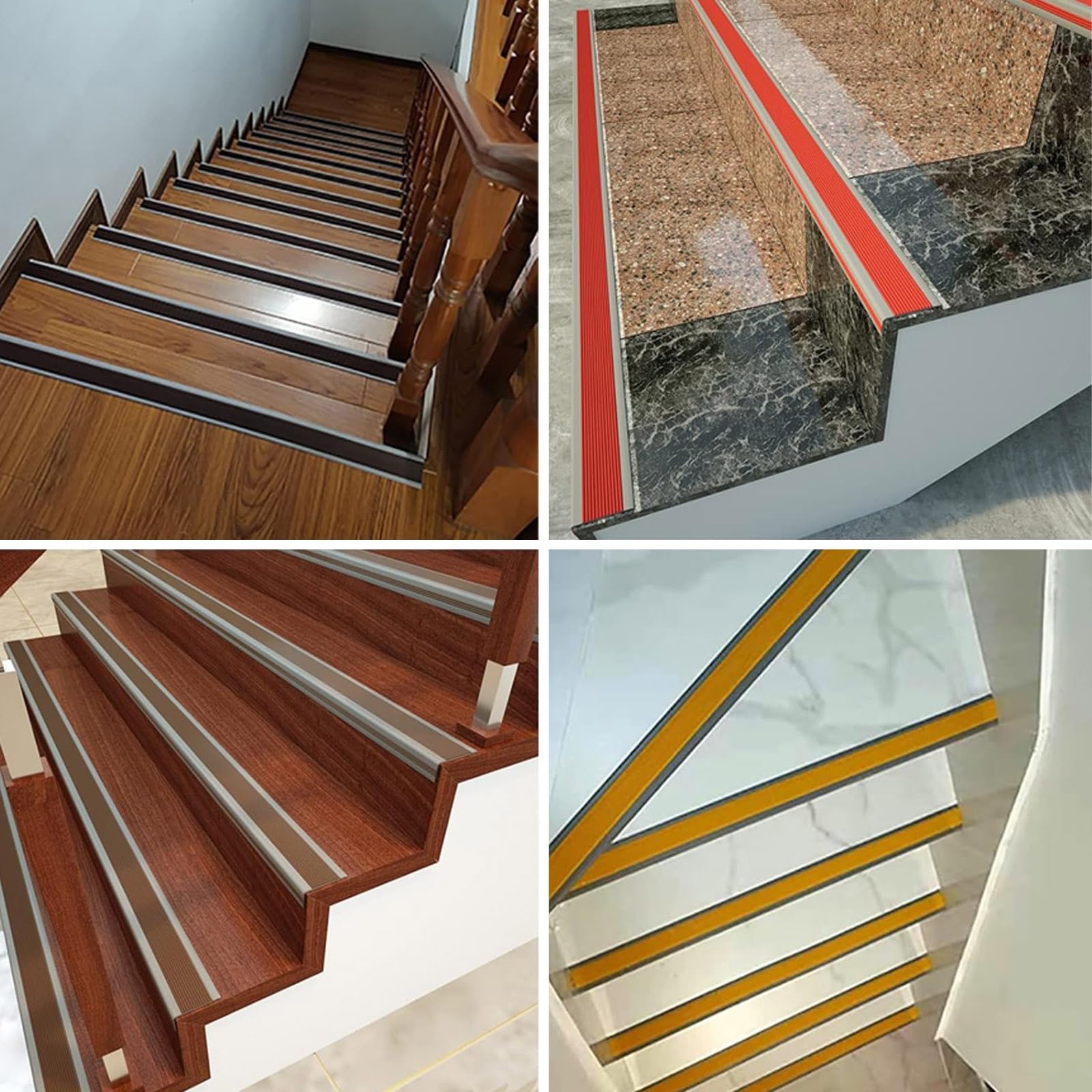 Esquina De Goma De Pvc Antideslizante, Tira Antideslizante De Borde Escalonado, Perfil De PVC Autoadhesivo De Borde Tiras Antideslizantes, para Peldaños De Interior Y Exterior(Grayish red,3m/118in)