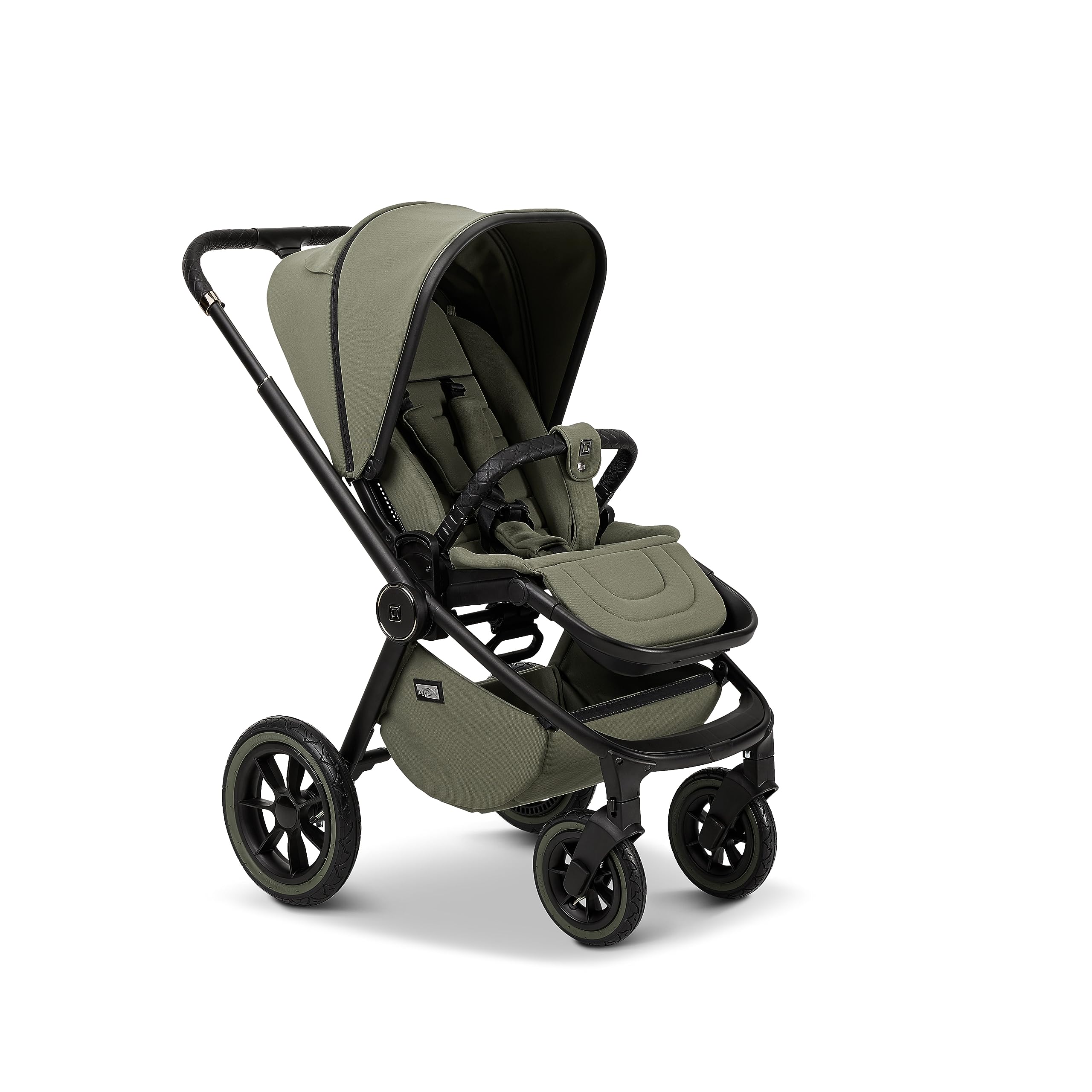MOON 2 in 1 Kombi-Kinderwagen RESEA+, Moss Green, Edition+, mit Wanne und Sportwagen Sitz, bis 22kg, Kollektion 2024