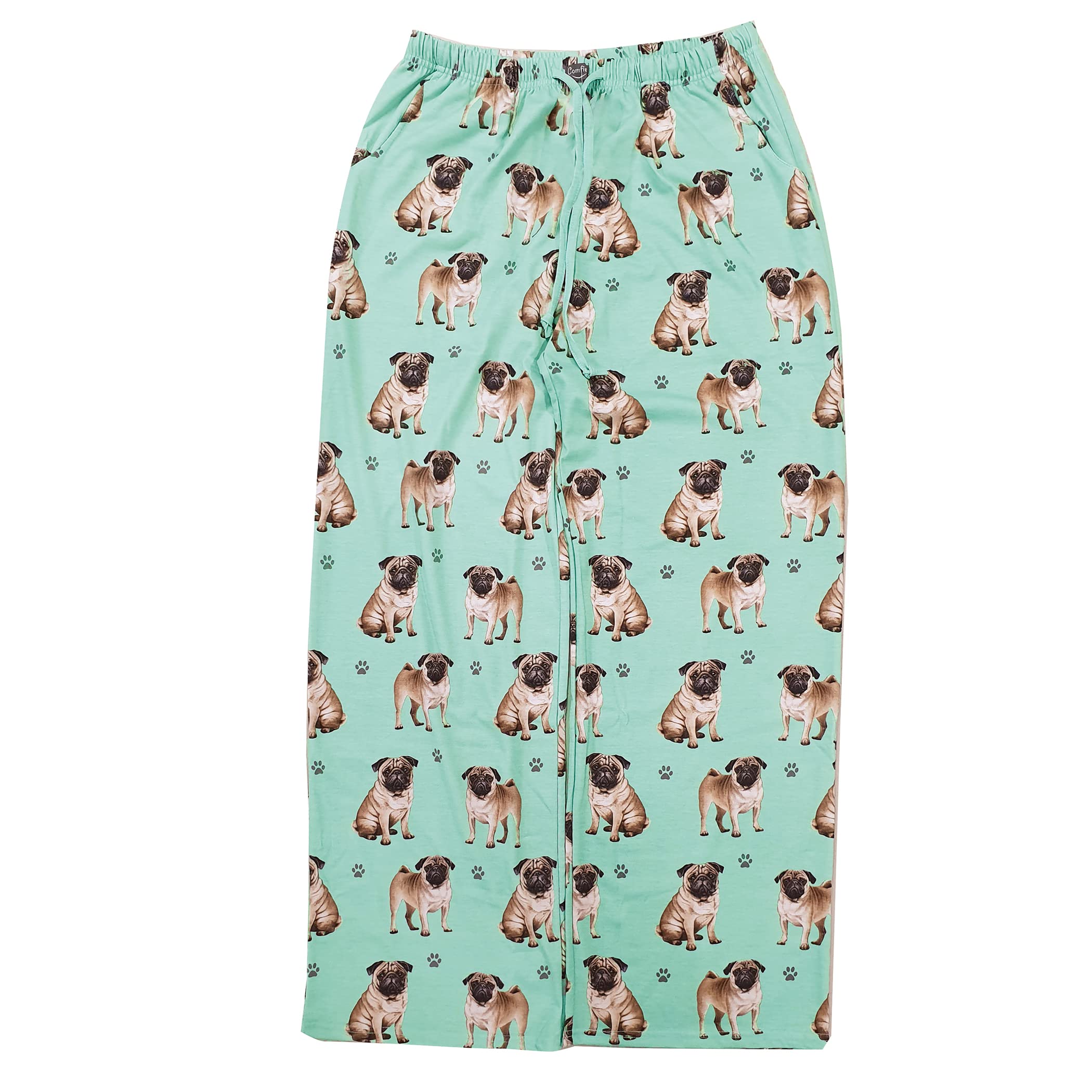 Collections Etc E & S Imports Women's Pug Dog Lounge Pants - Pajama Pants Pajama Bottoms - Medium