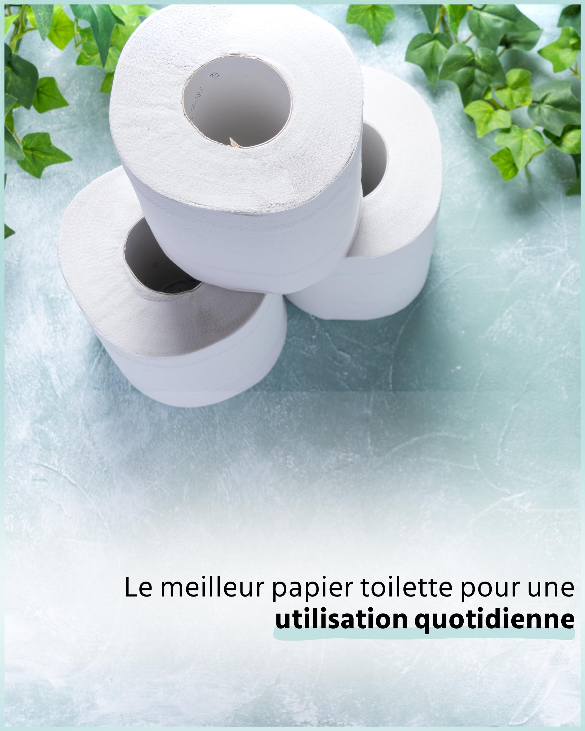 Glücksblatt Papier toilette blanc classique, 3 couches, 720 rouleaux x 150 feuilles, 100 % cellulose, papier toilette doux avec gaufrage bonheur, palette de papier toilette, emballage d'au moins 30 %