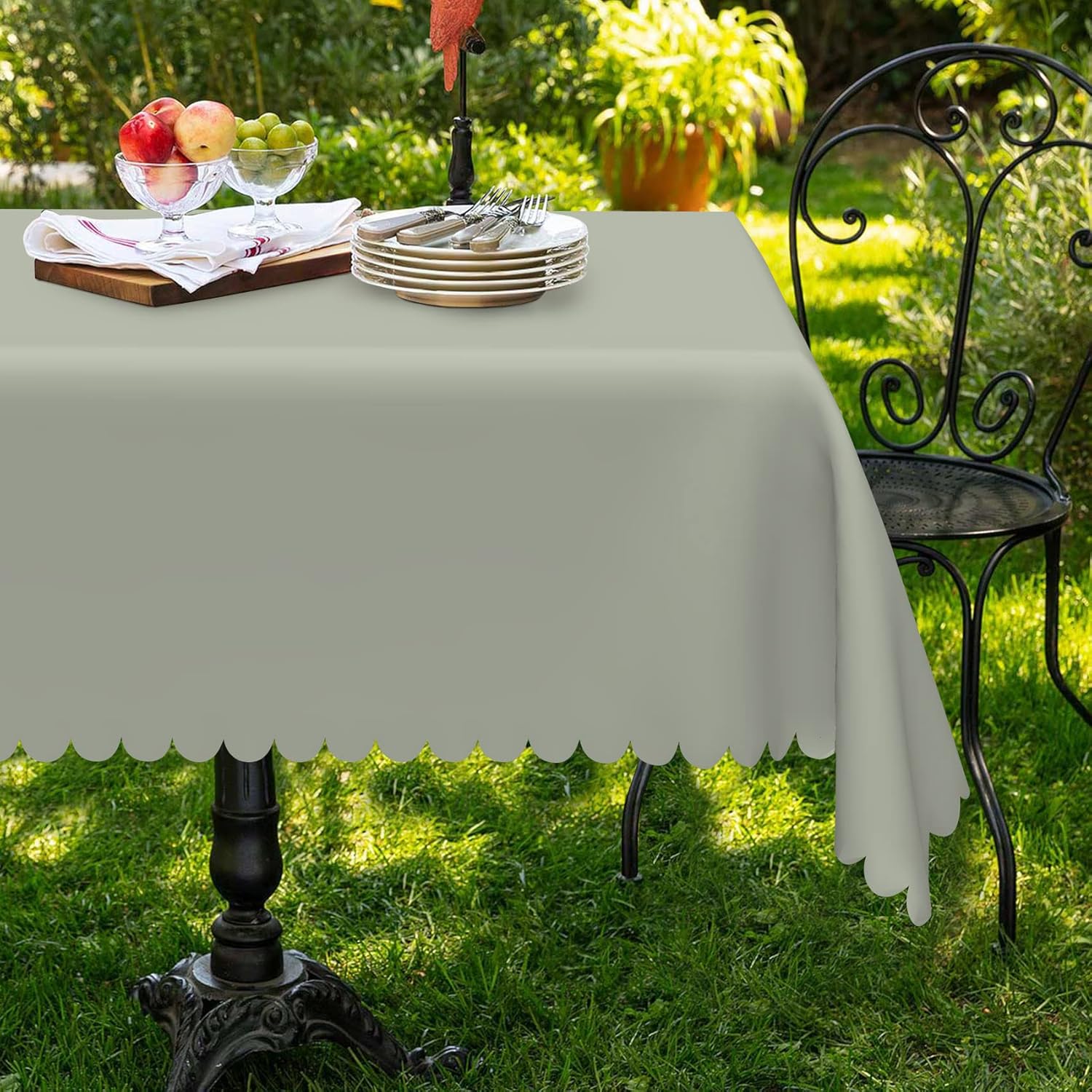 Sage Green Table Cloth, 70x180 Inch Rectangle Polyester Fabric Tablecloth Thick,Wrinkle Resistant Washable Reusable Table Cover for Dining Picnic Outdoor Camping Anniversary Party Decoration