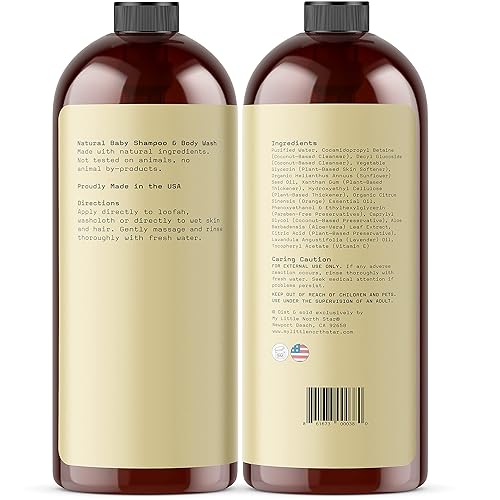 Miniatura 2 de Champú para bebé suave de pies a cabeza 2 en 1 champú para bebés y lavado corporal hipoalergénico calmante nutritivo lavanda cítrica a base de